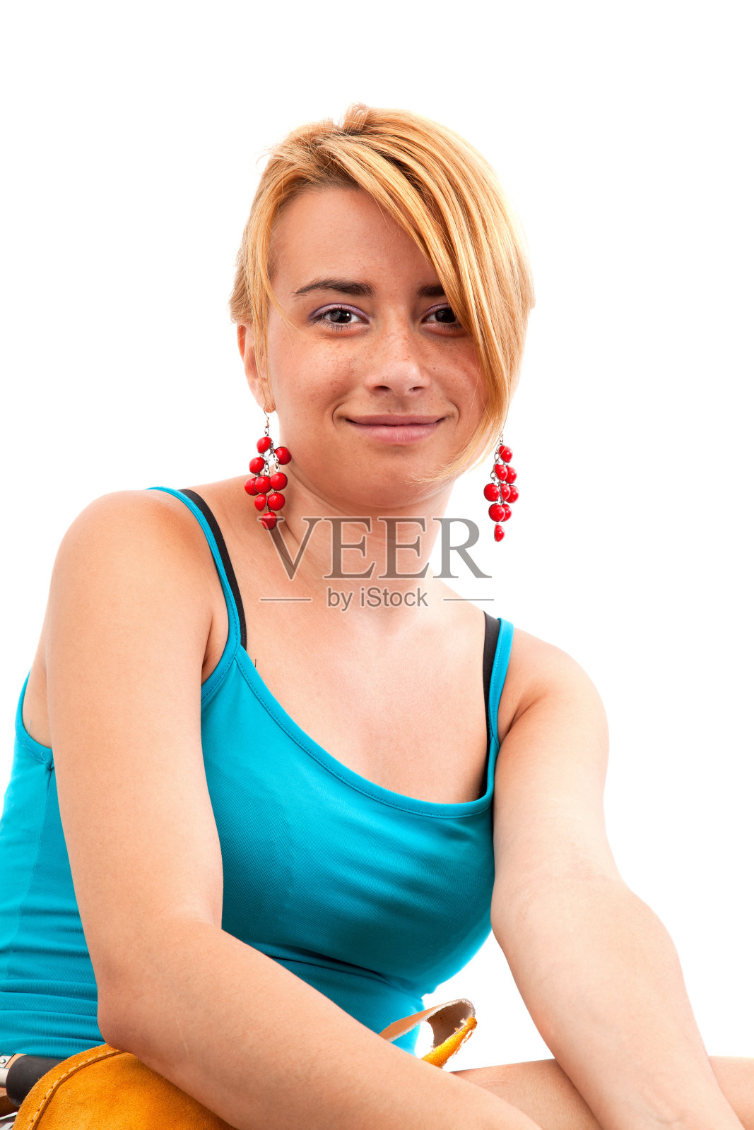 金发女孩肖像照片摄影图片