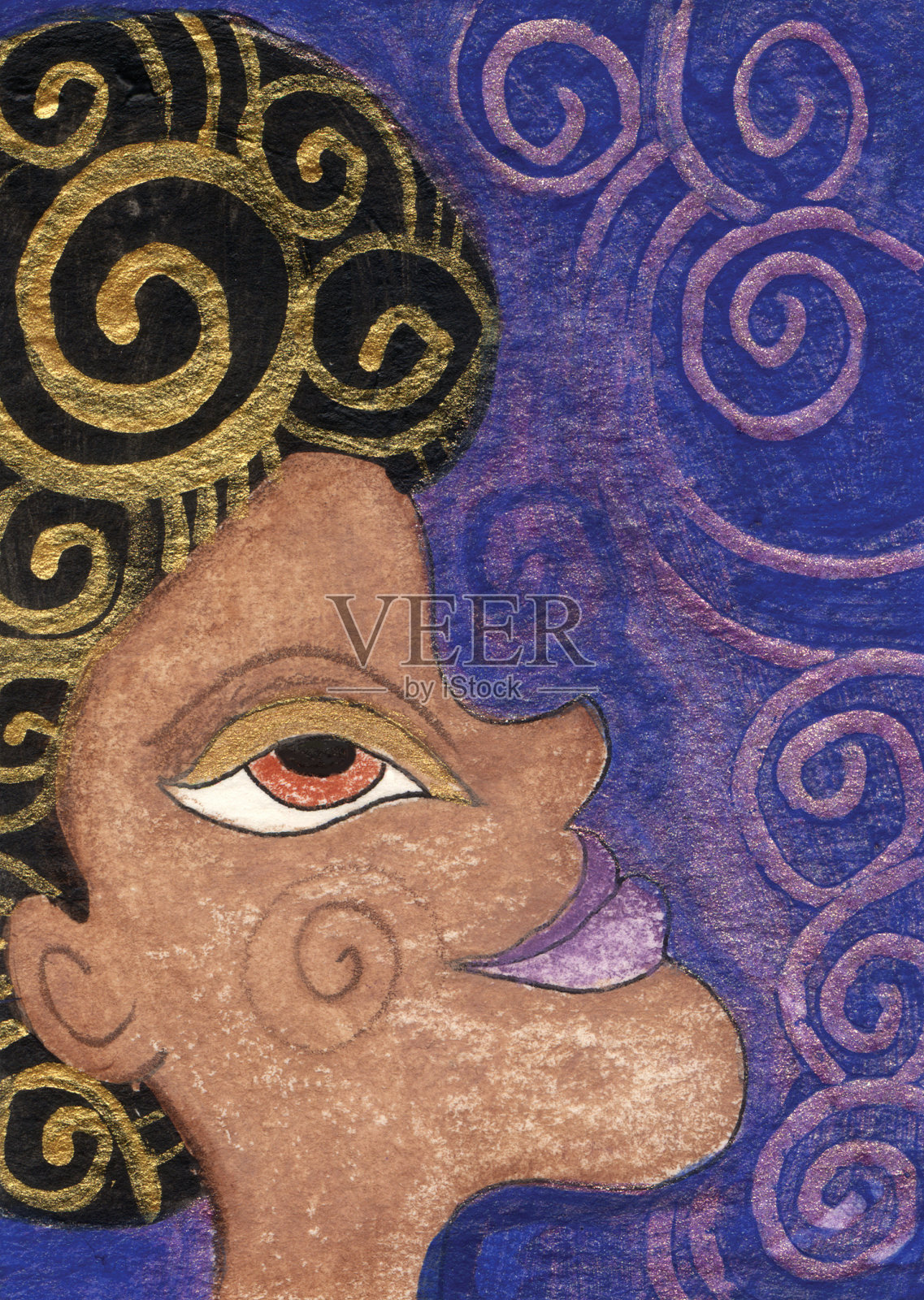 漩涡非裔美国女人插画图片素材