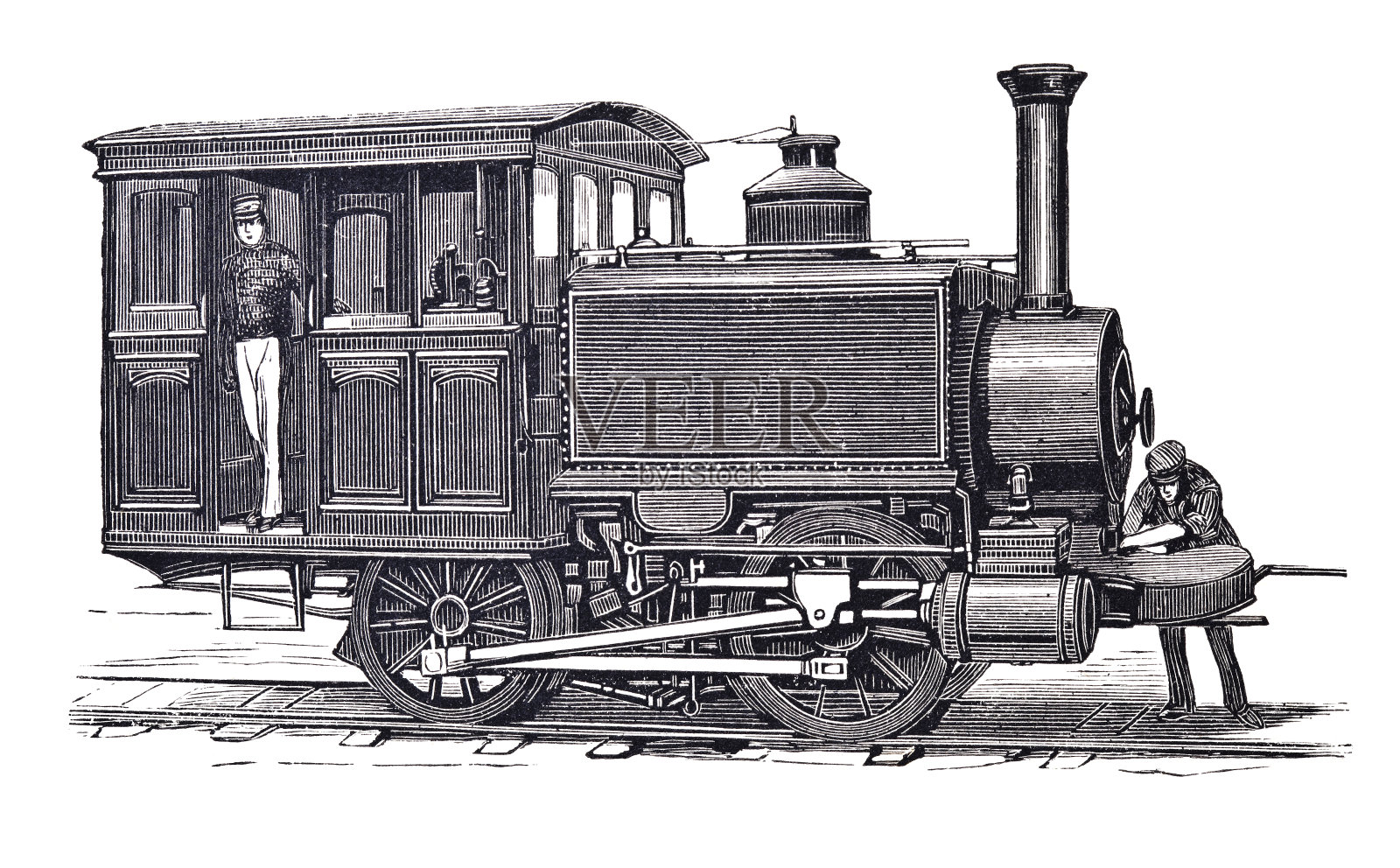 1879年在纽约雕刻的机车设计元素图片