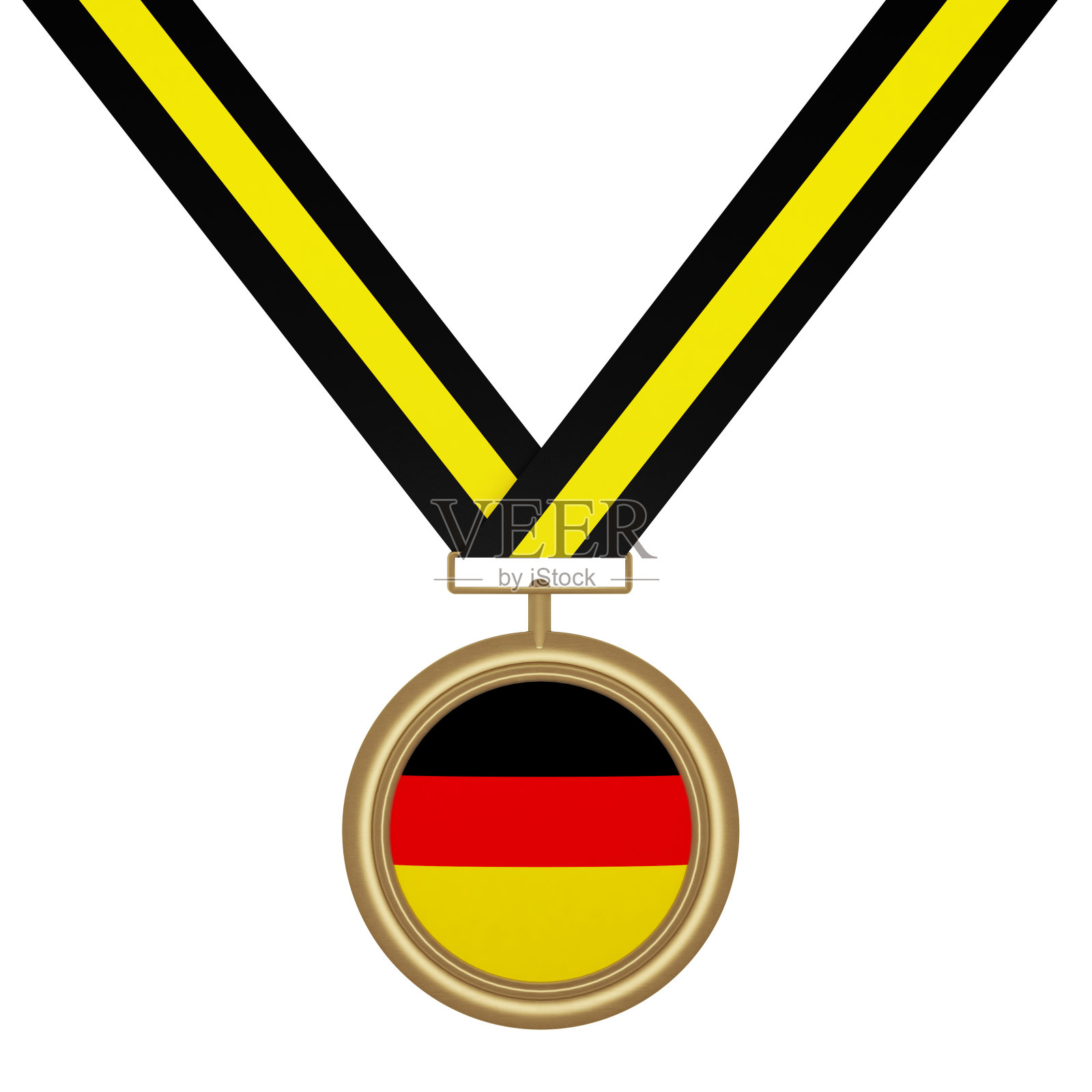 金牌和德国国旗照片摄影图片