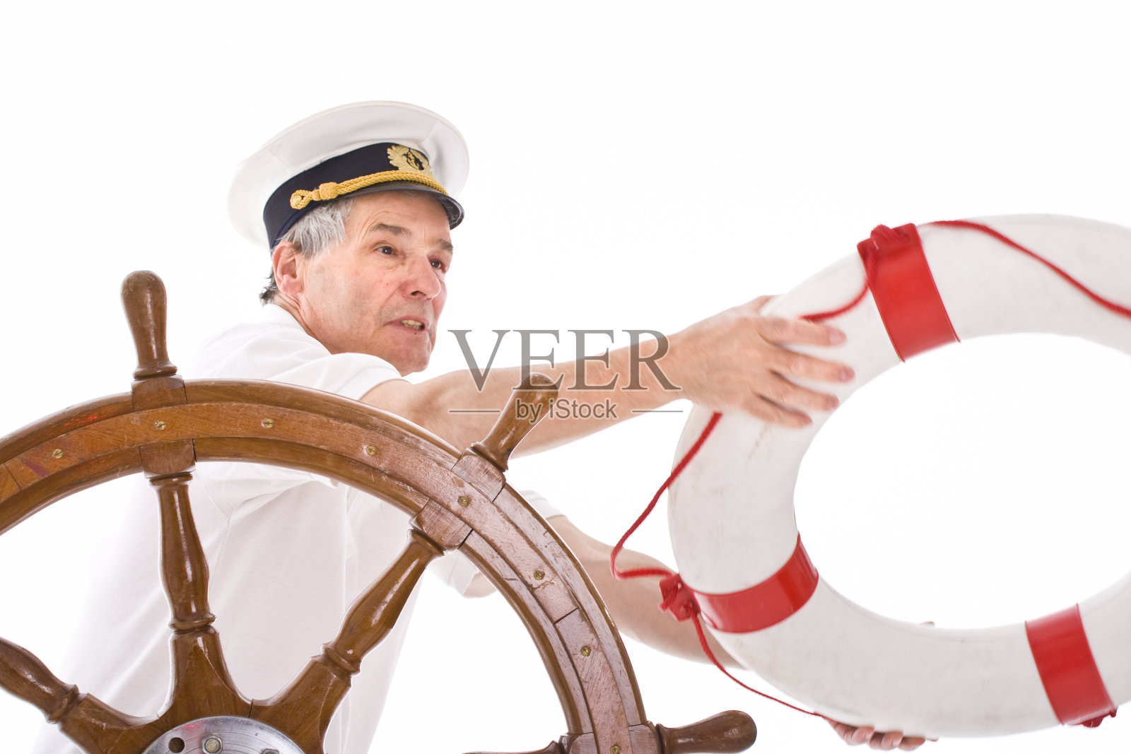 带救生带的高级水手照片摄影图片