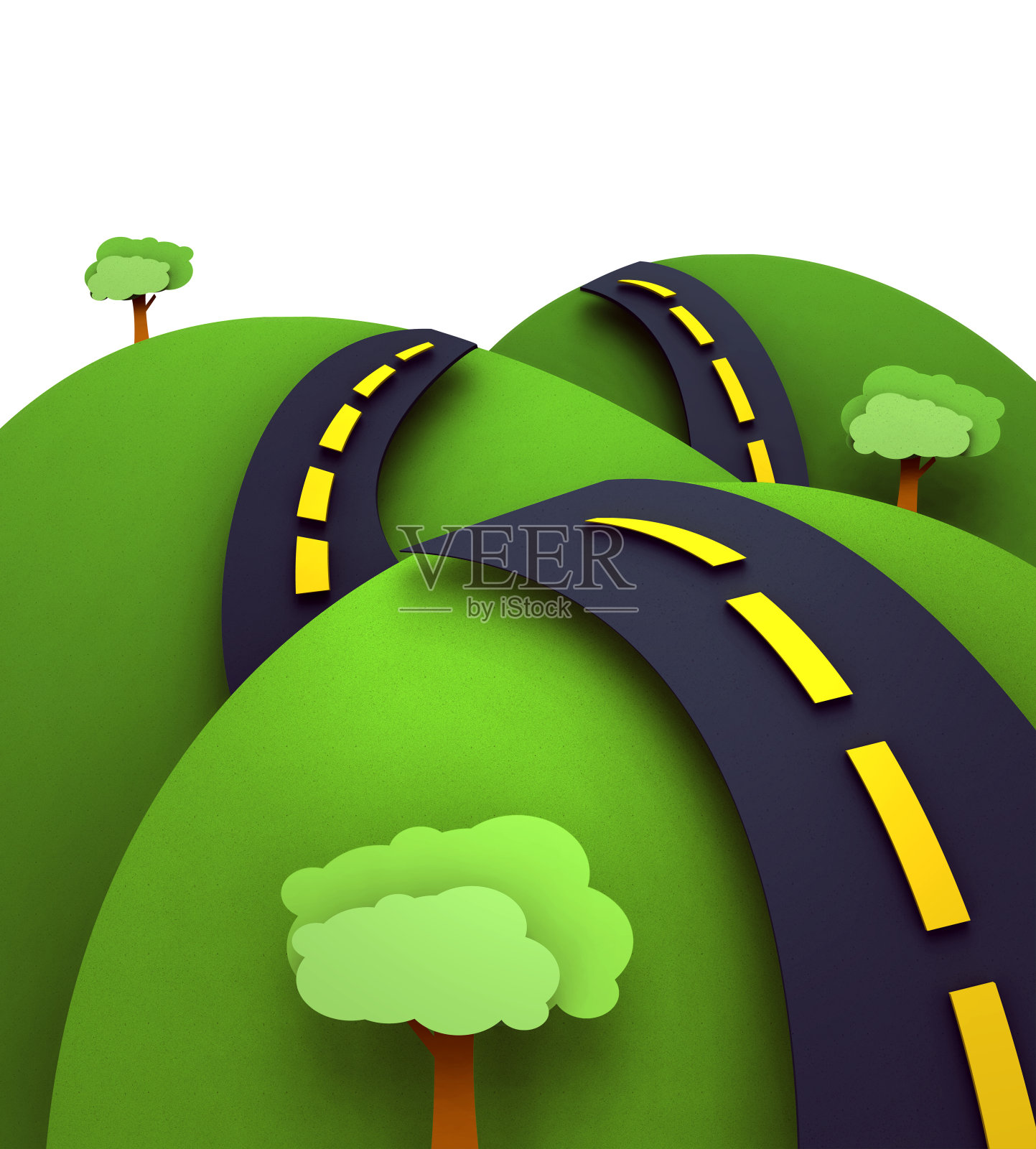 通往地平线的高速公路插画图片素材