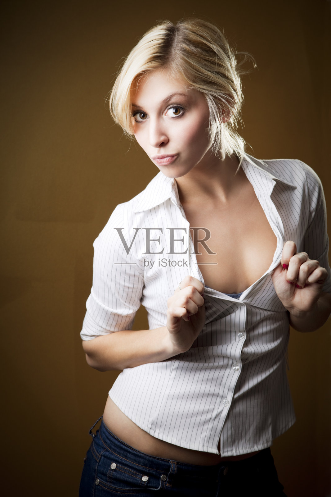 金发女模特照片摄影图片