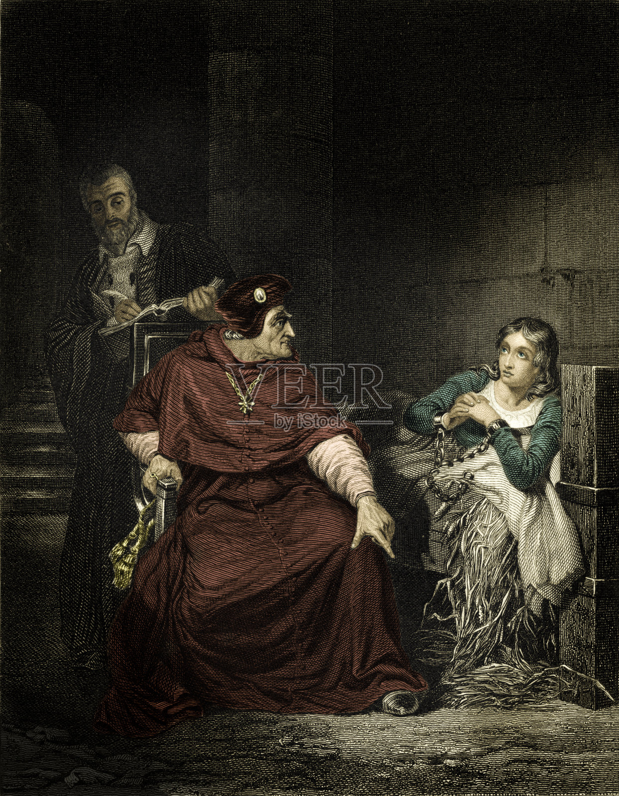 监狱中的圣女贞德插画图片素材