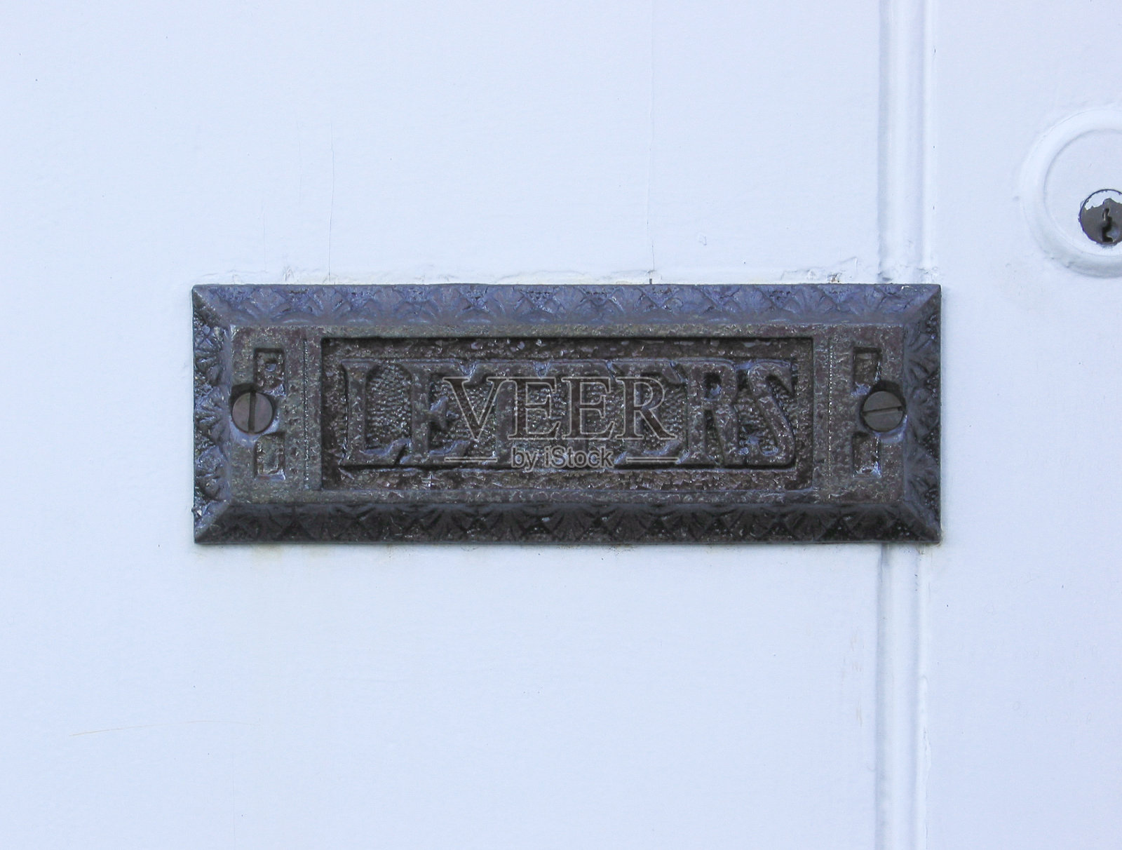 门上的旧信箱照片摄影图片