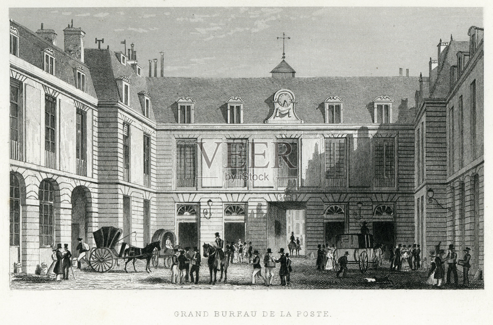 巴黎邮政总局插画图片素材