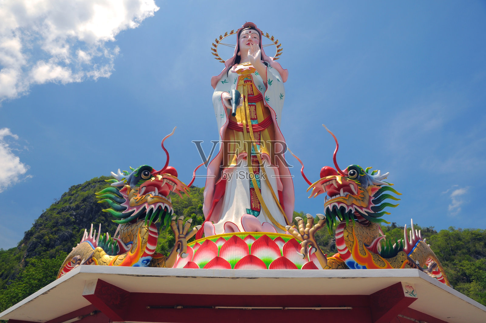 观音佛和龙照片摄影图片