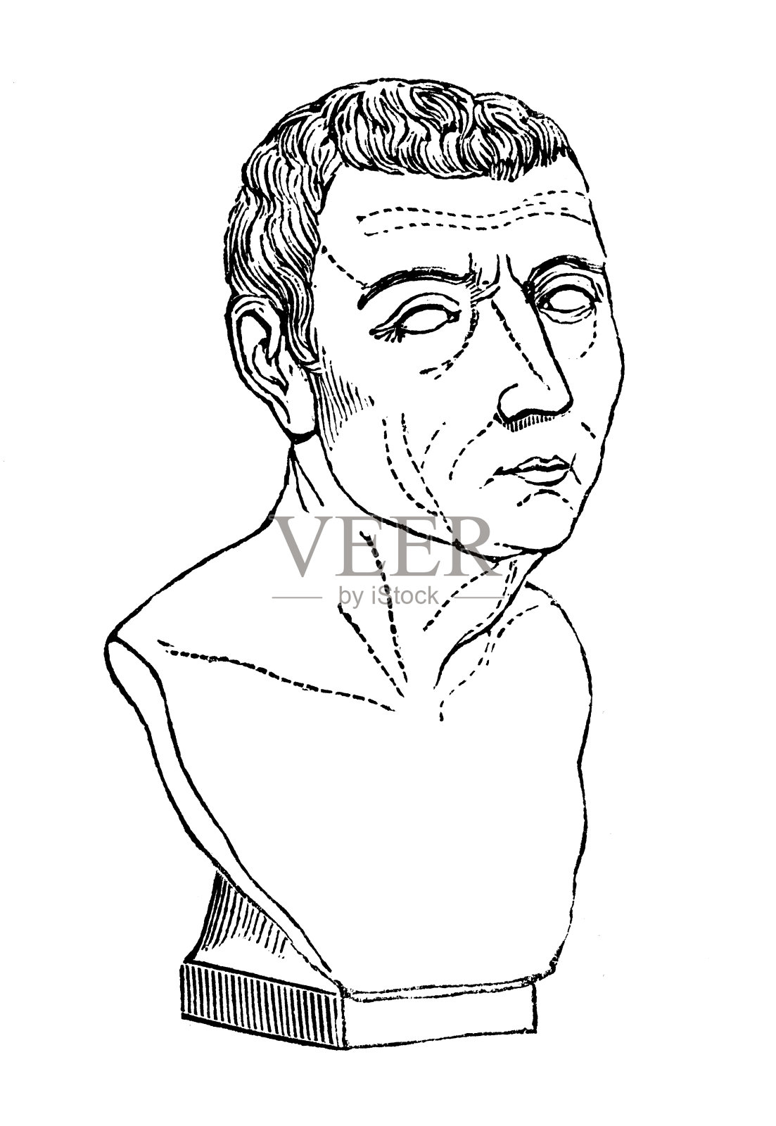 马库斯·图利乌斯·西塞罗的古董插图设计元素图片