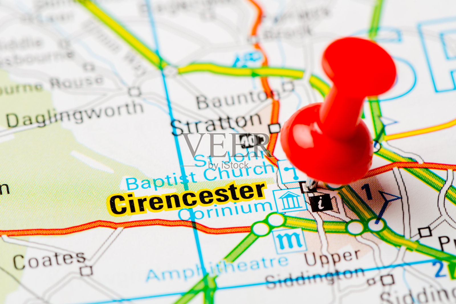 英国首都城市地图系列:赛伦塞斯特照片摄影图片