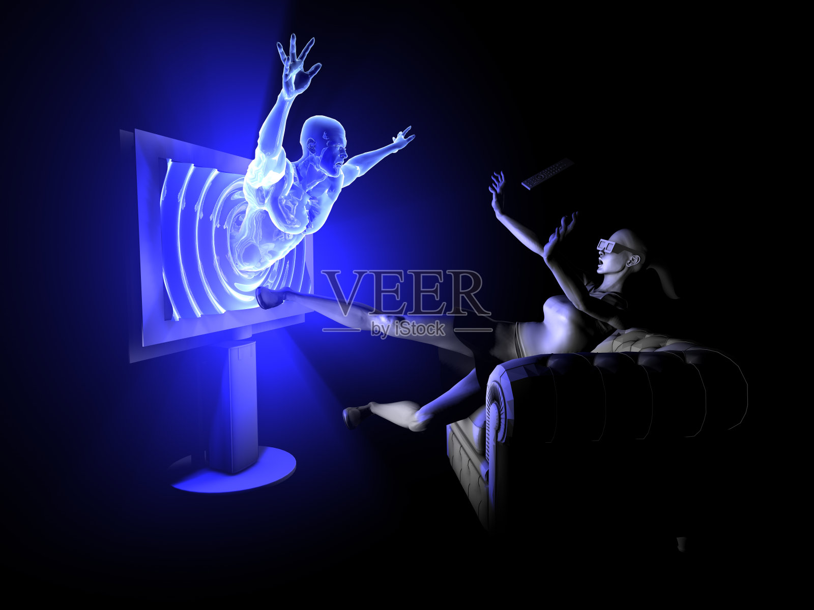 电视和恐惧照片摄影图片