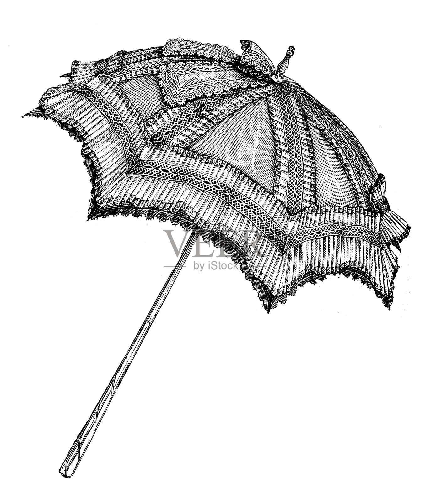 19世纪的时装和发型模特插画图片素材