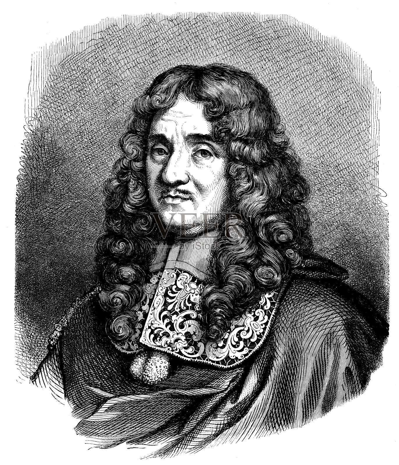 里奎特的古董插图插画图片素材