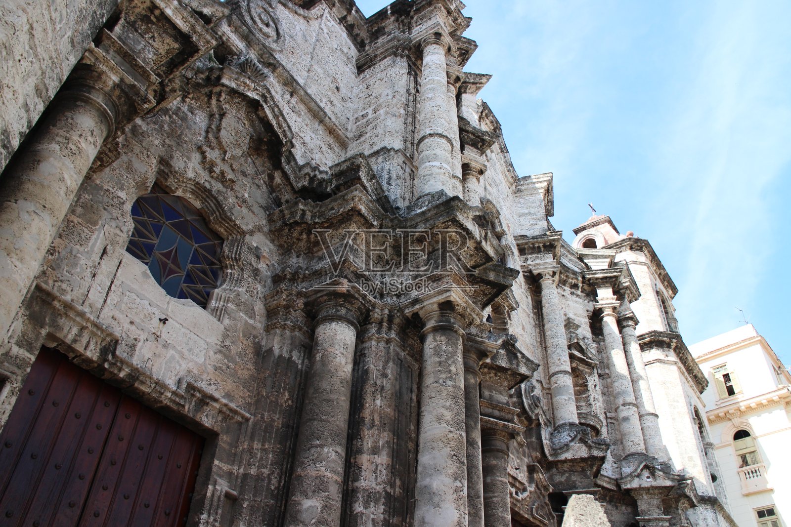 哈瓦那大教堂特写镜头照片摄影图片