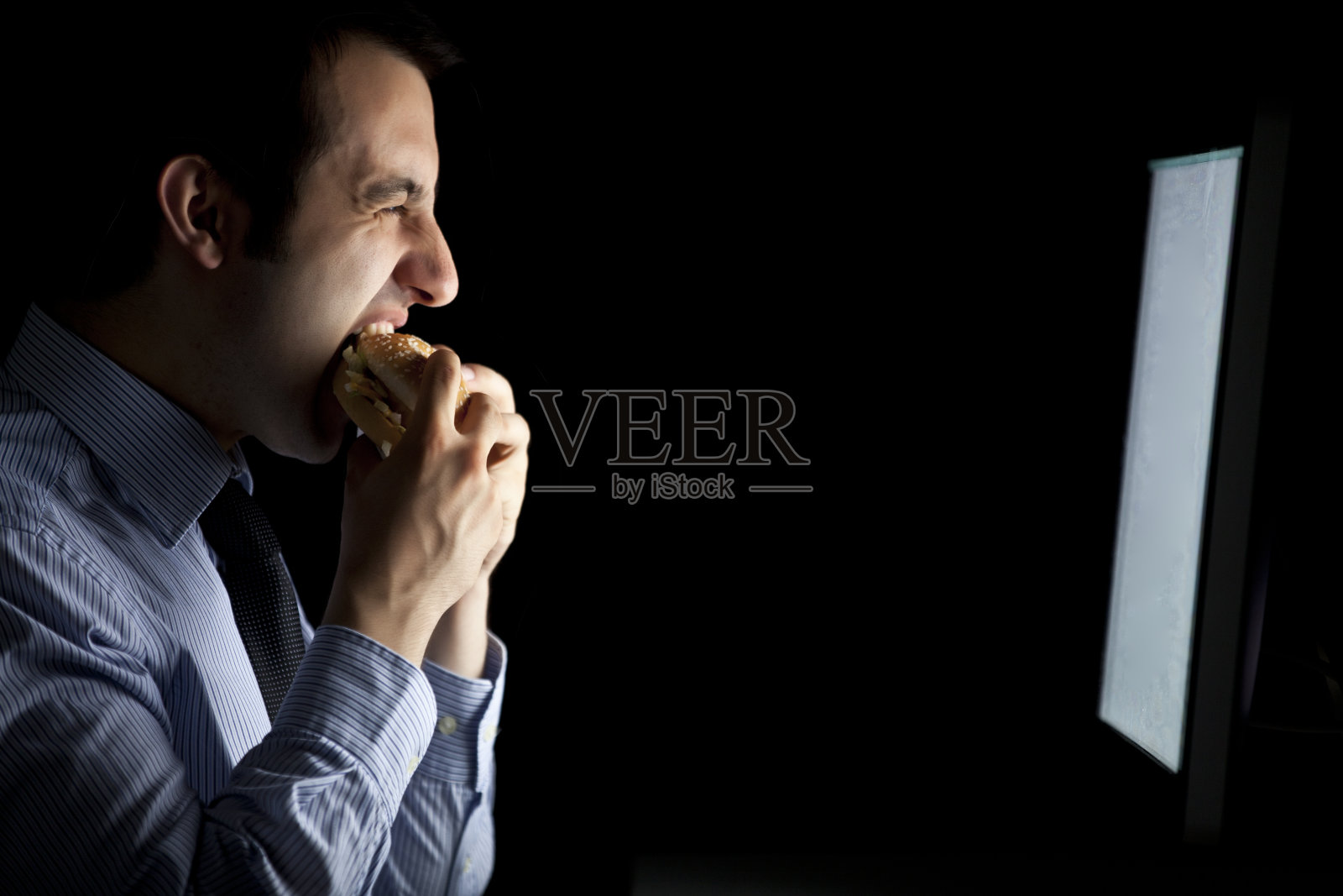 一个汉堡包商人照片摄影图片