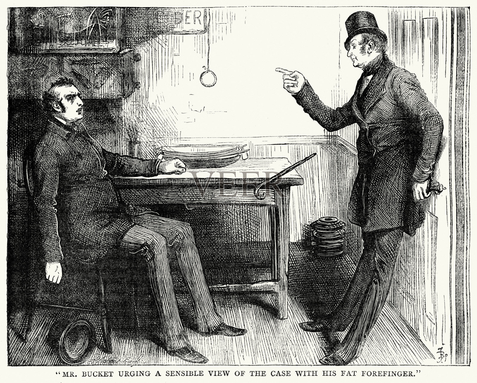 狄更斯的《荒凉山庄》插画图片素材