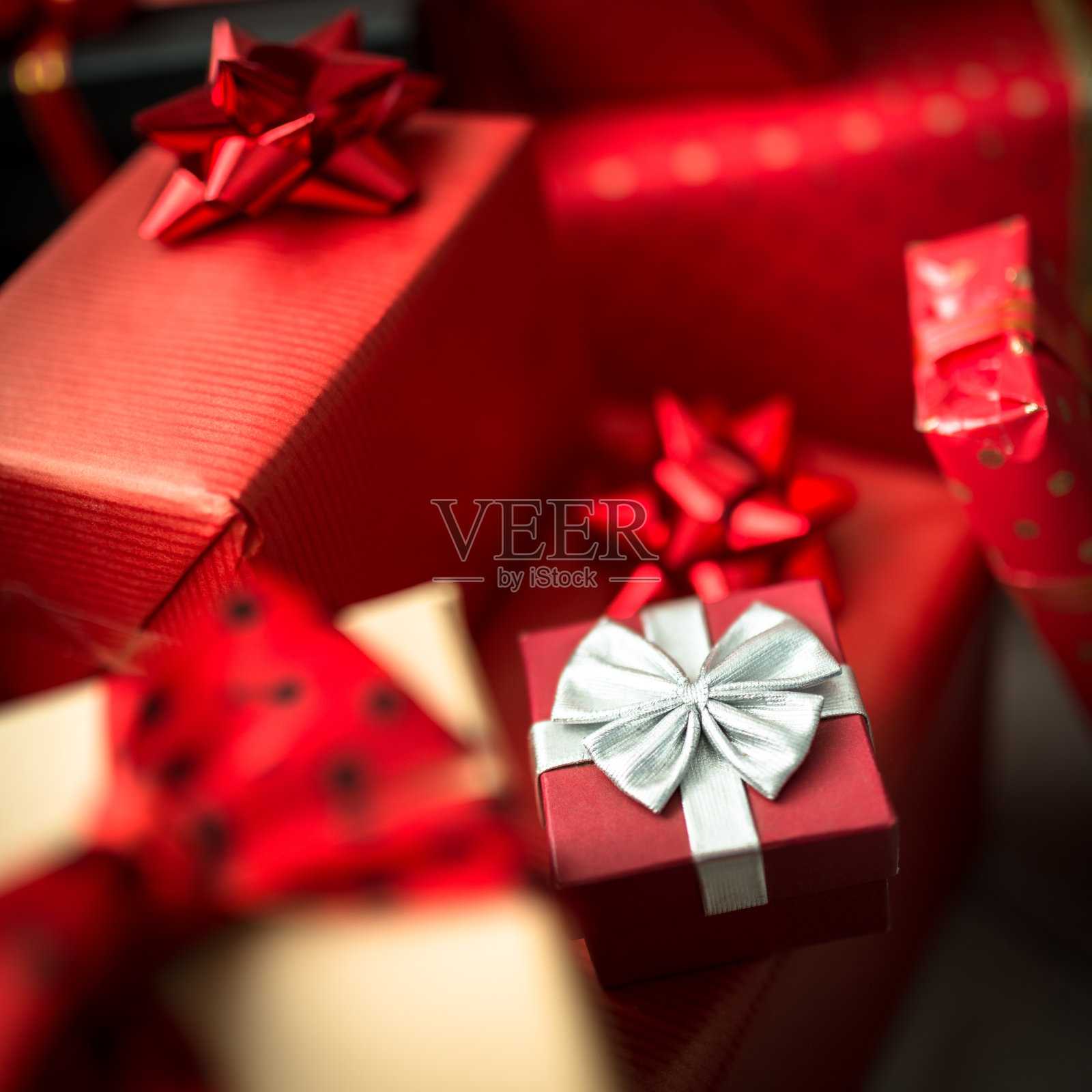 各种各样的圣诞礼物照片摄影图片