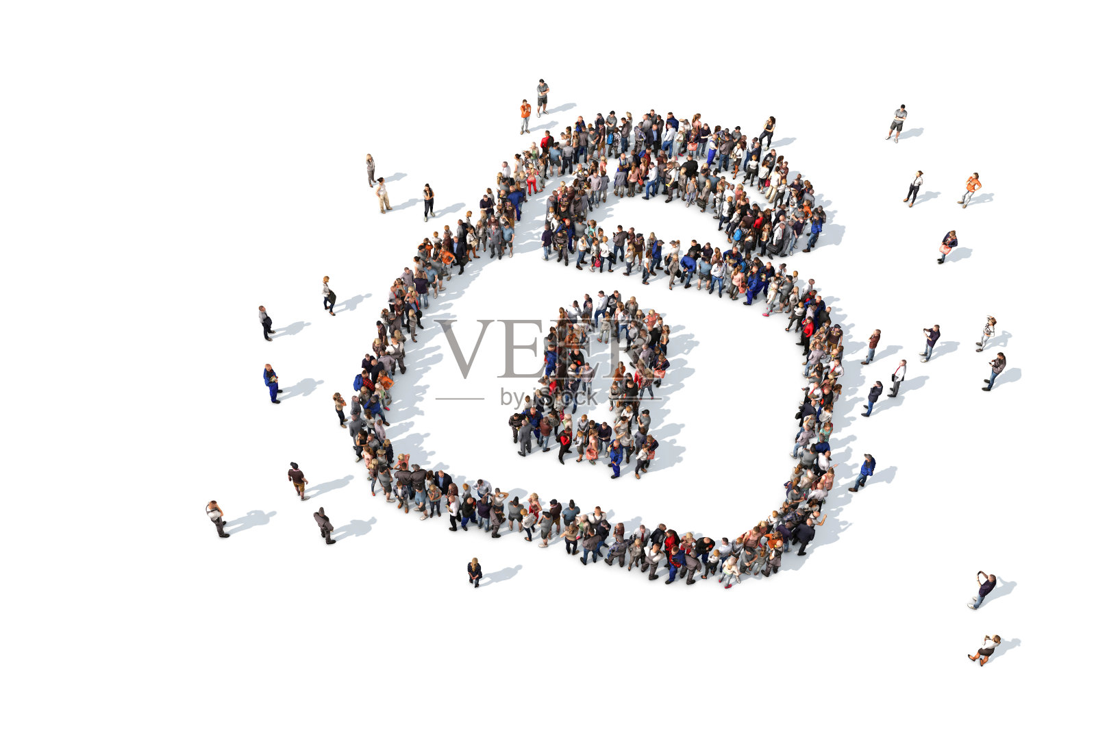 一群人组成一个挂锁符号照片摄影图片