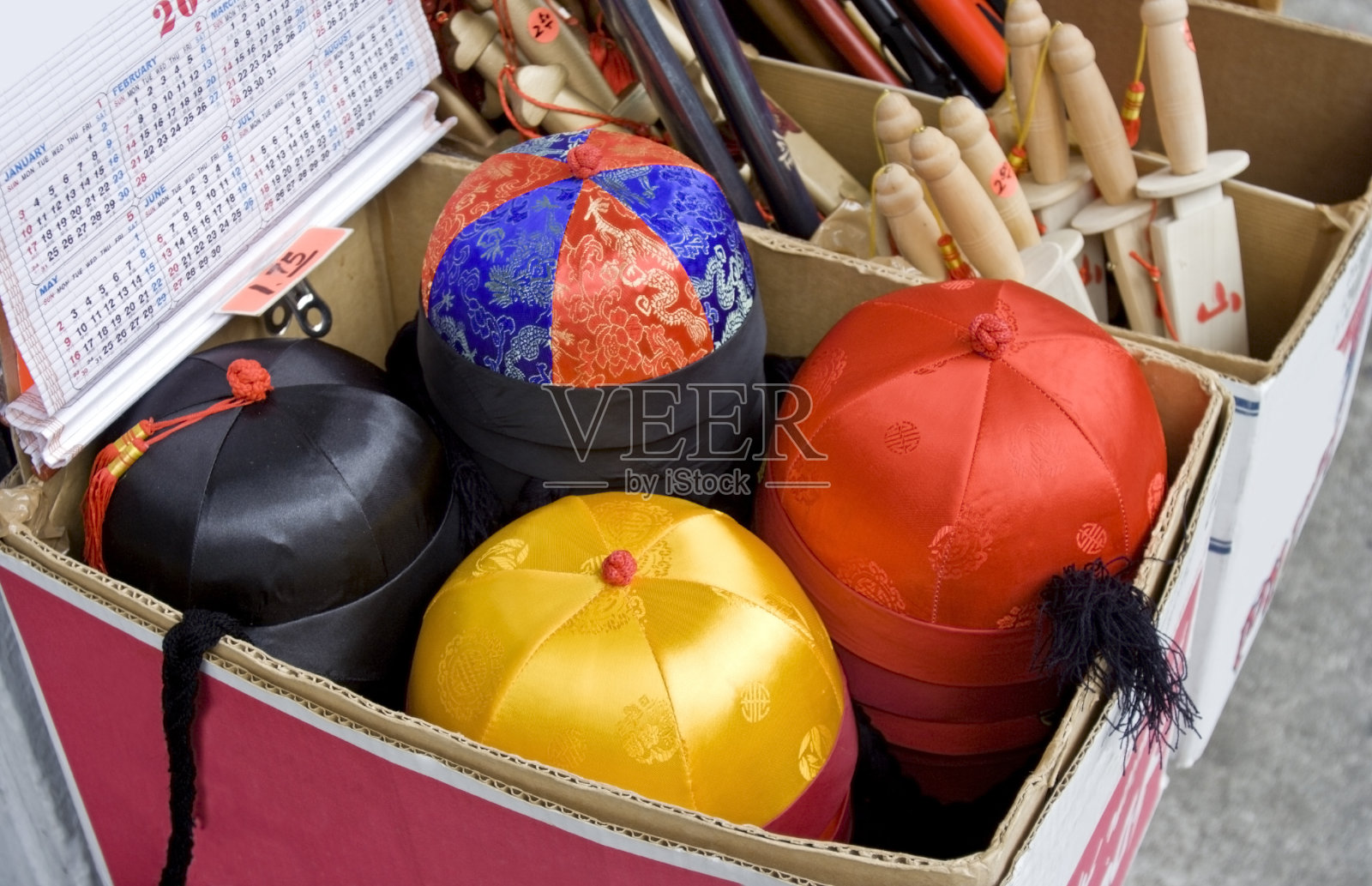 唐人街纪念品帽照片摄影图片