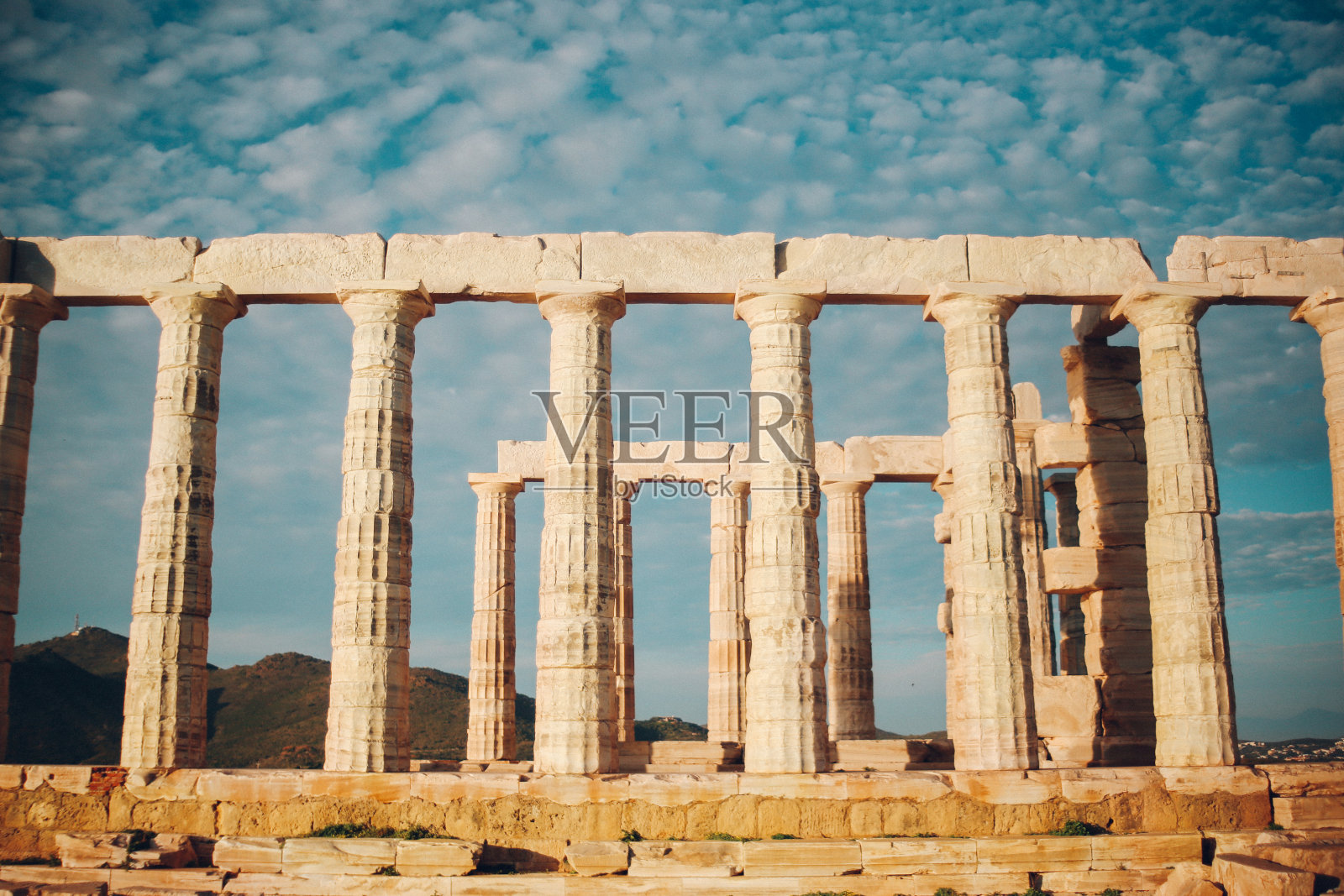 古希腊波塞冬神庙照片摄影图片