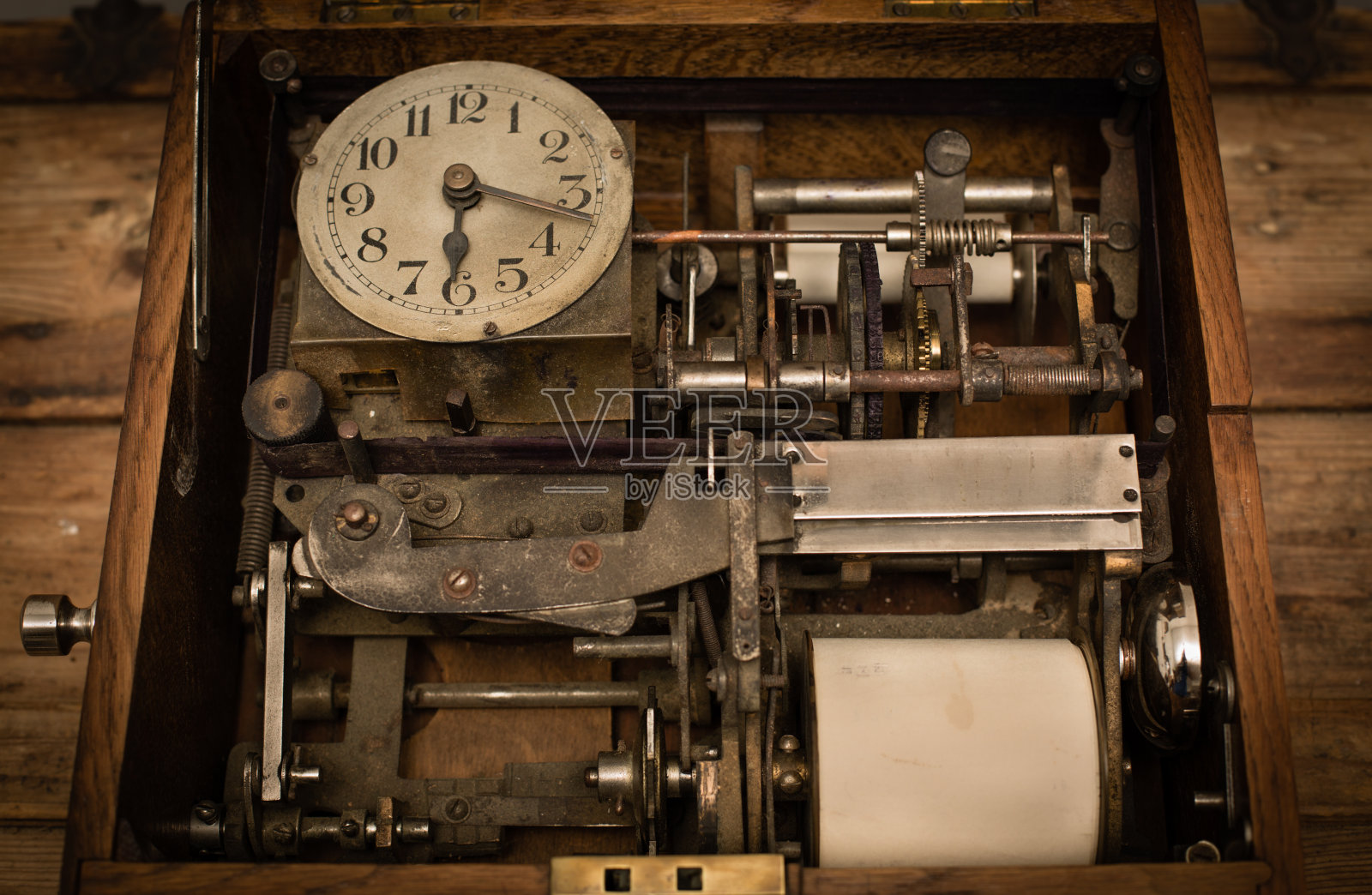 蒸汽朋克风格的古董时钟照片摄影图片