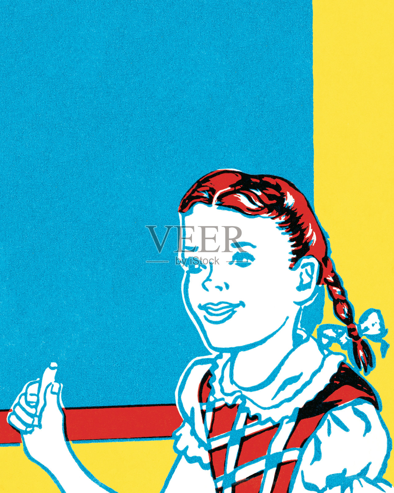 女学生插画图片素材