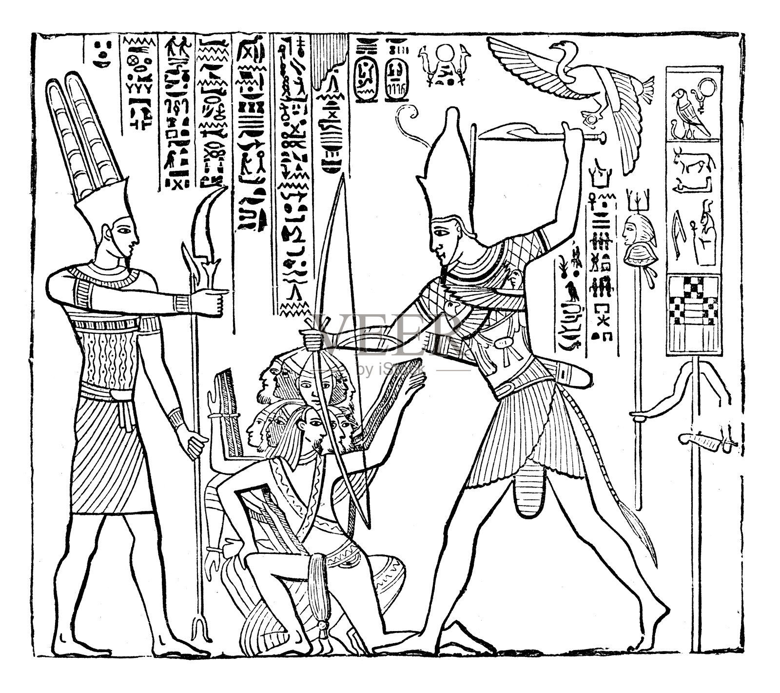 古埃及艺术插画图片素材