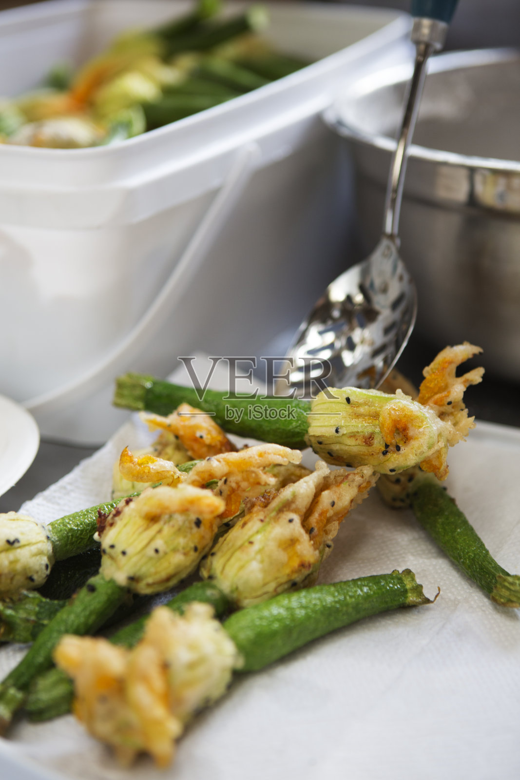 油炸西葫芦花照片摄影图片