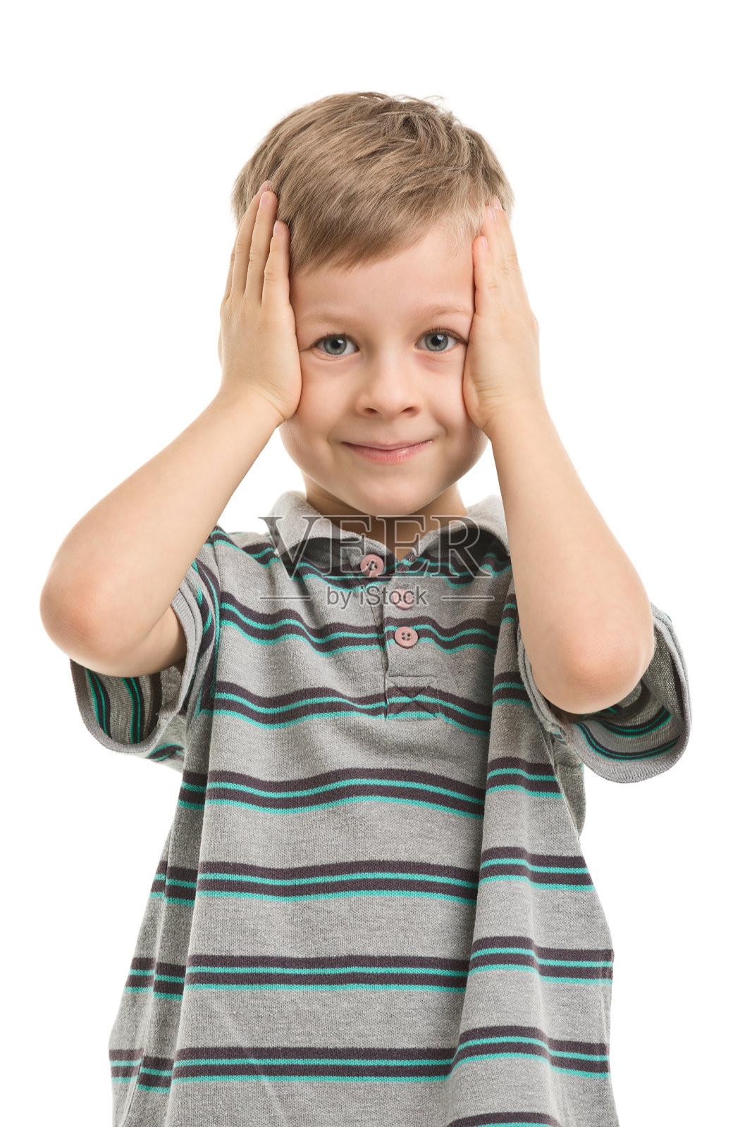 7岁的男孩担心照片摄影图片