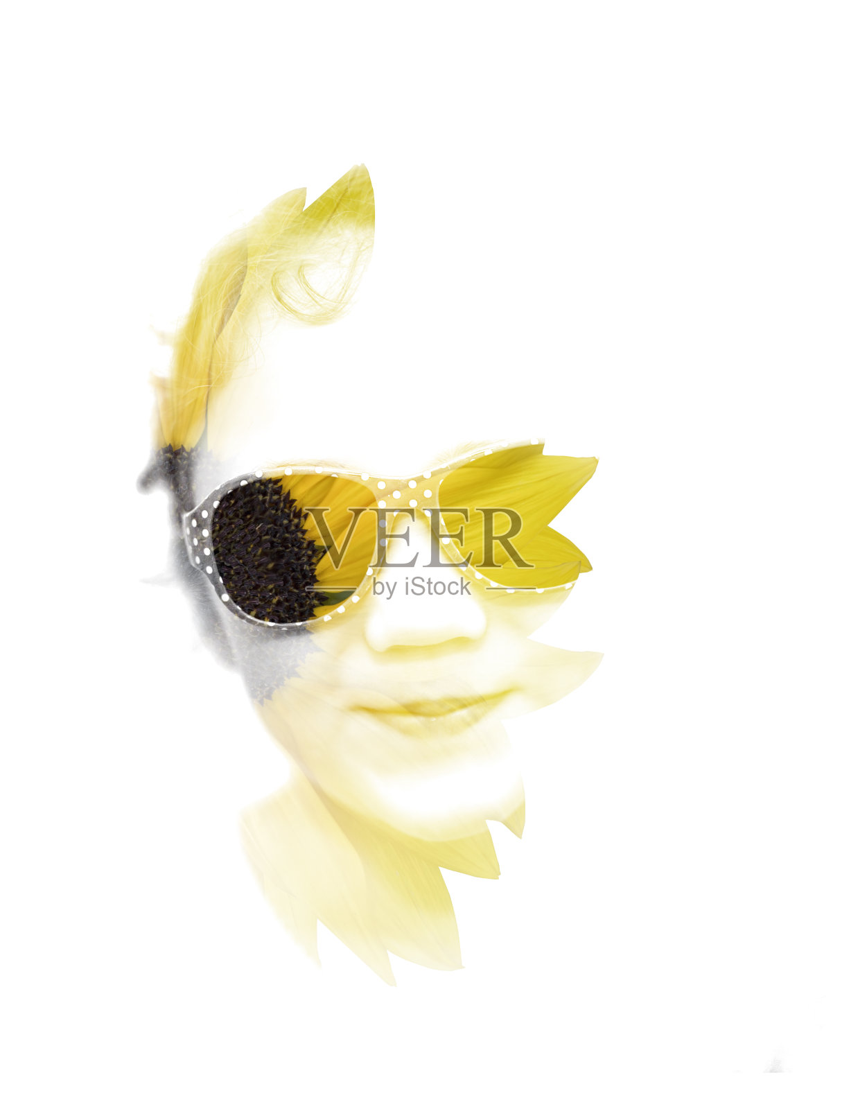 双重曝光花童照片摄影图片