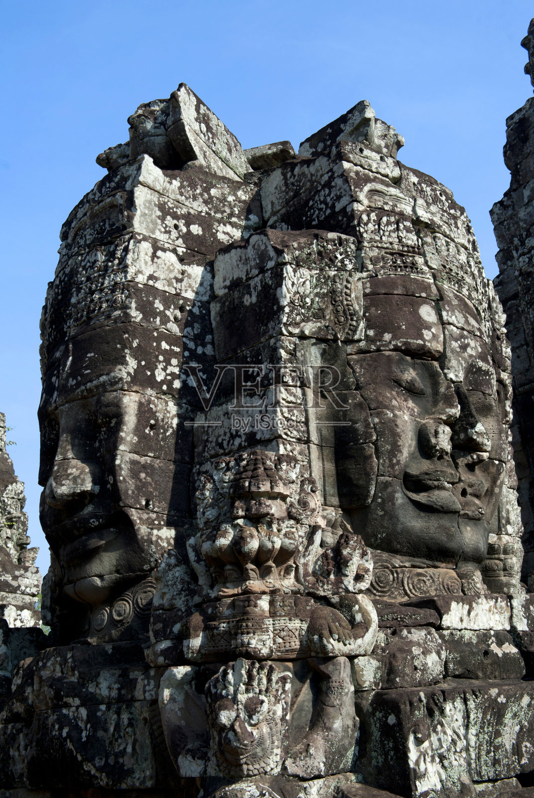 吴哥窟巴戎寺的面孔照片摄影图片