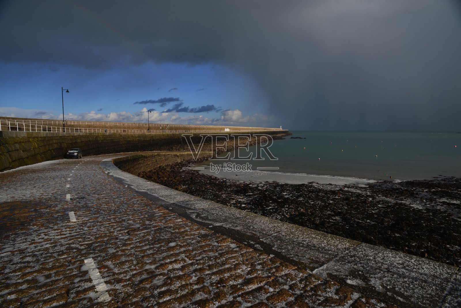 英国泽西岛圣凯瑟琳防波堤照片摄影图片