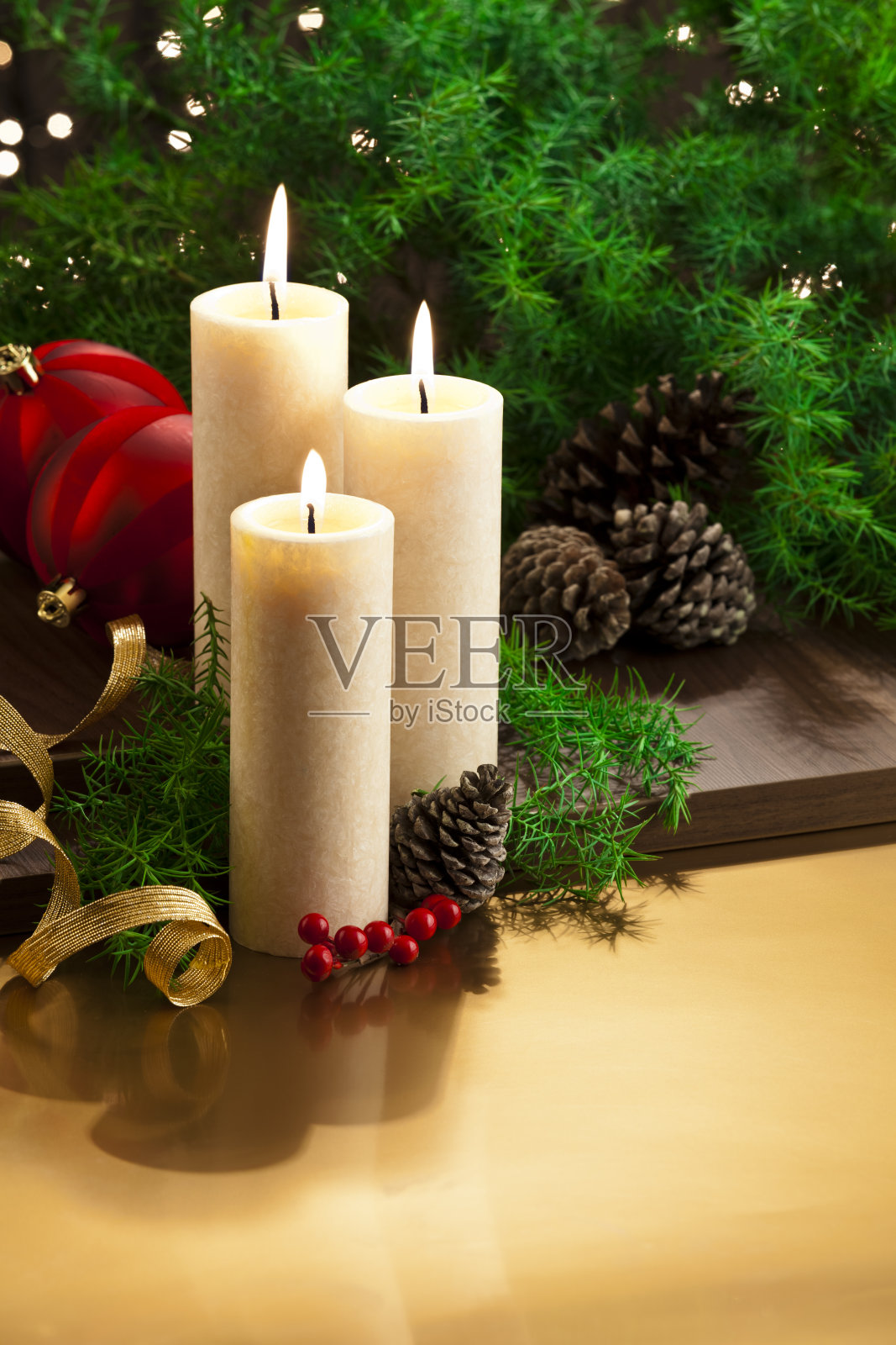 圣诞蜡烛照片摄影图片