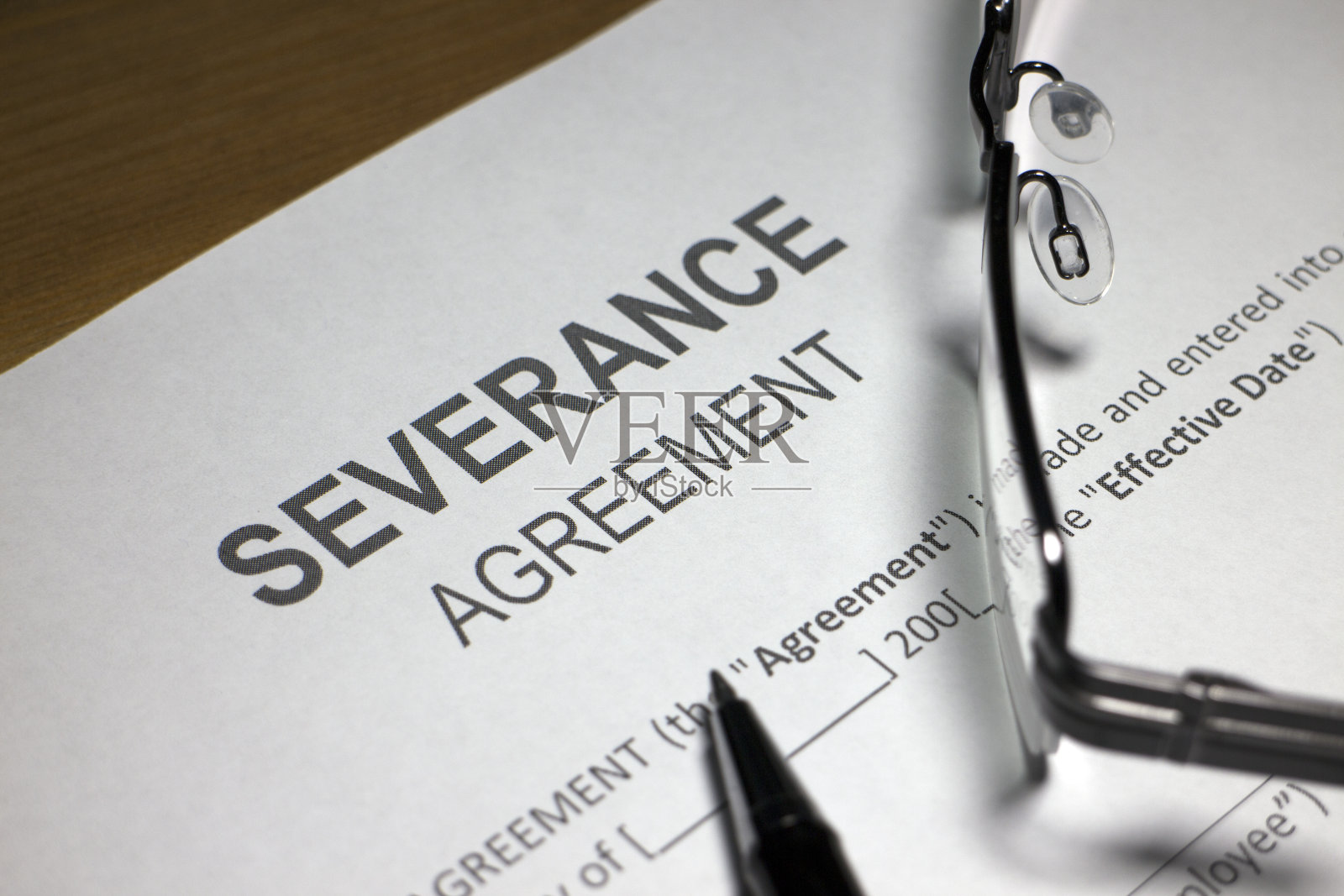 遣散费协议形式照片摄影图片