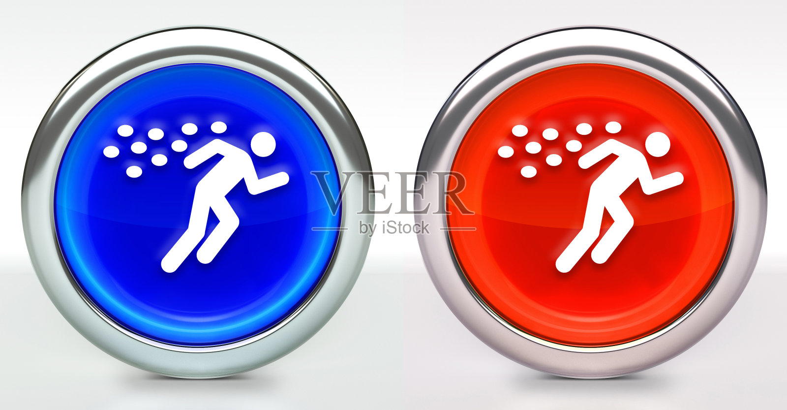 从蜜蜂图标按钮与金属环插画图片素材