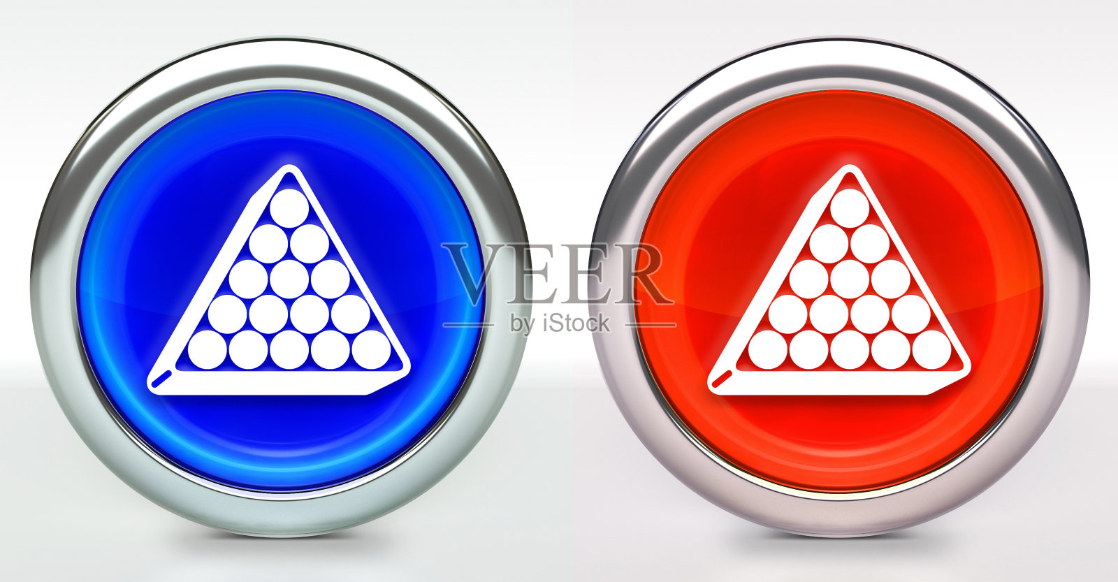 弹子三角形设置图标按钮与金属环插画图片素材