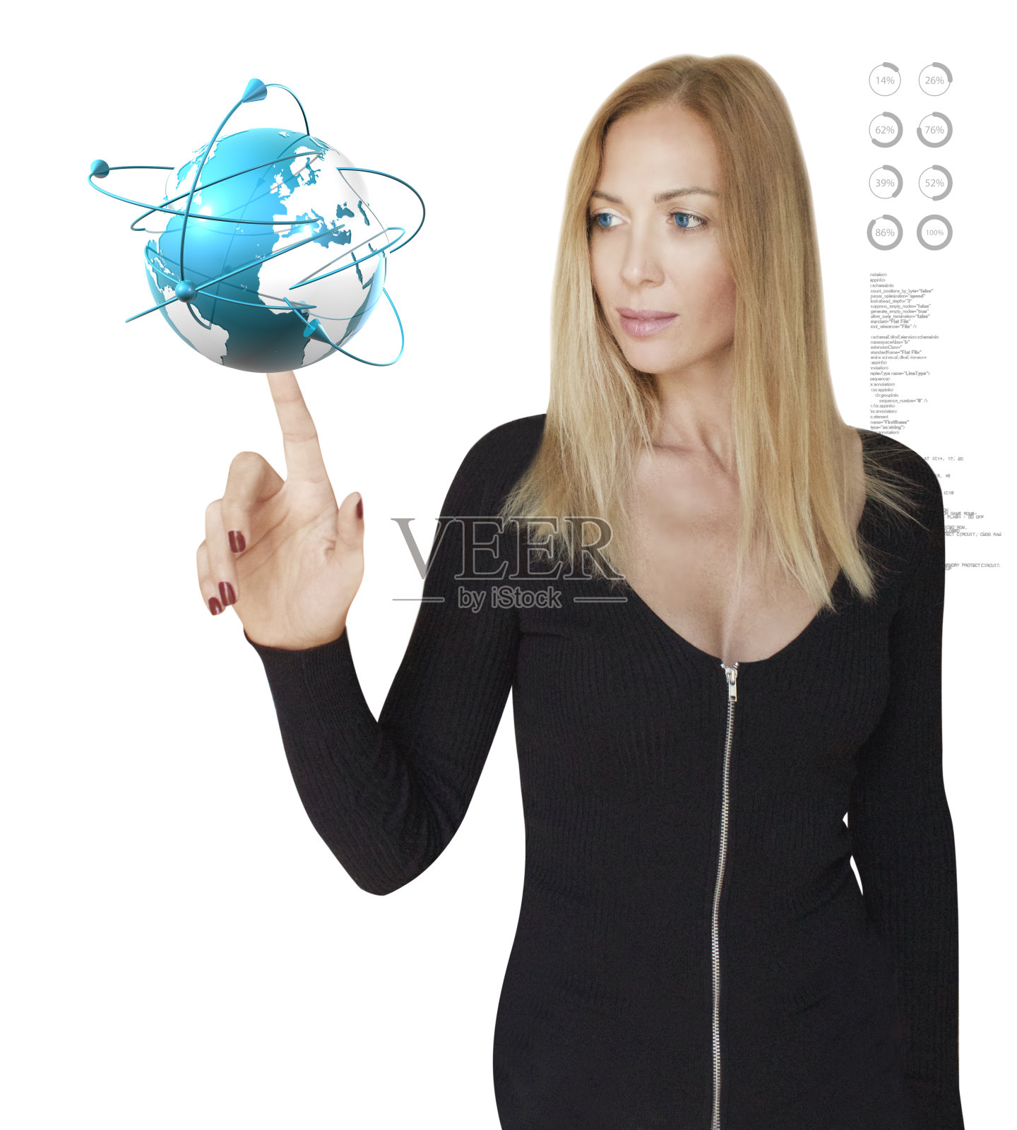 商业女性和互动世界照片摄影图片