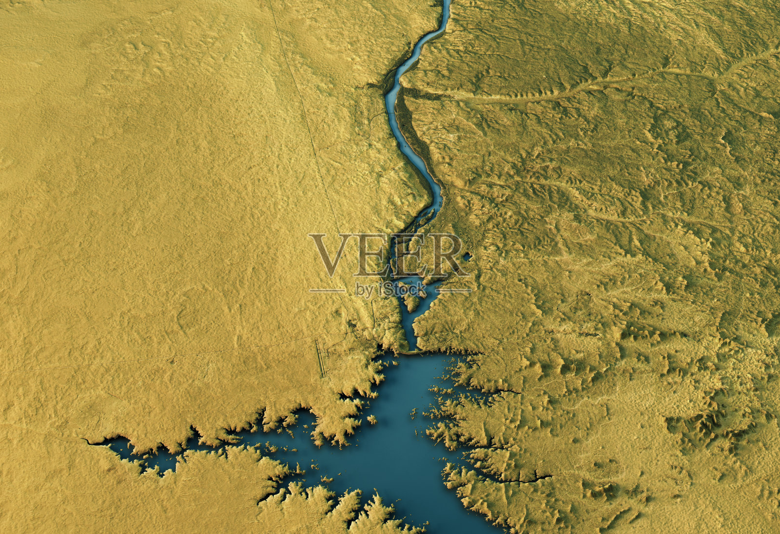 阿斯旺大坝3D景观视图南北自然色彩照片摄影图片