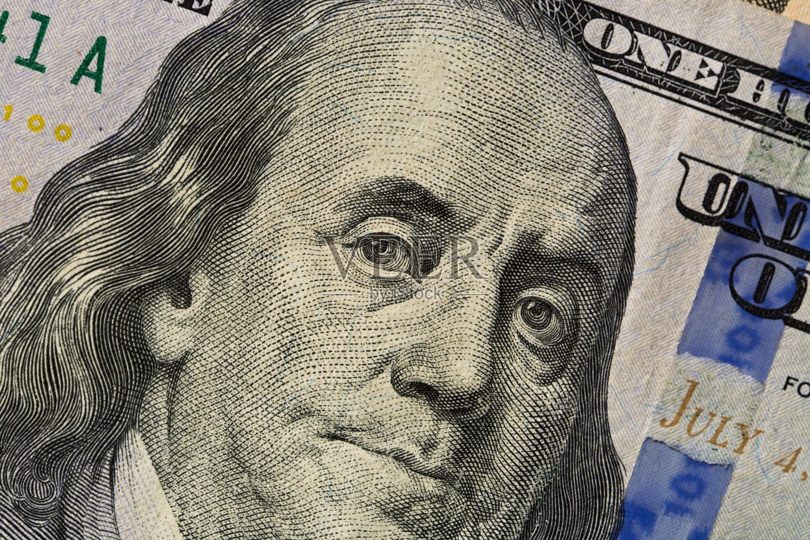 100美元钞票的特写照片摄影图片