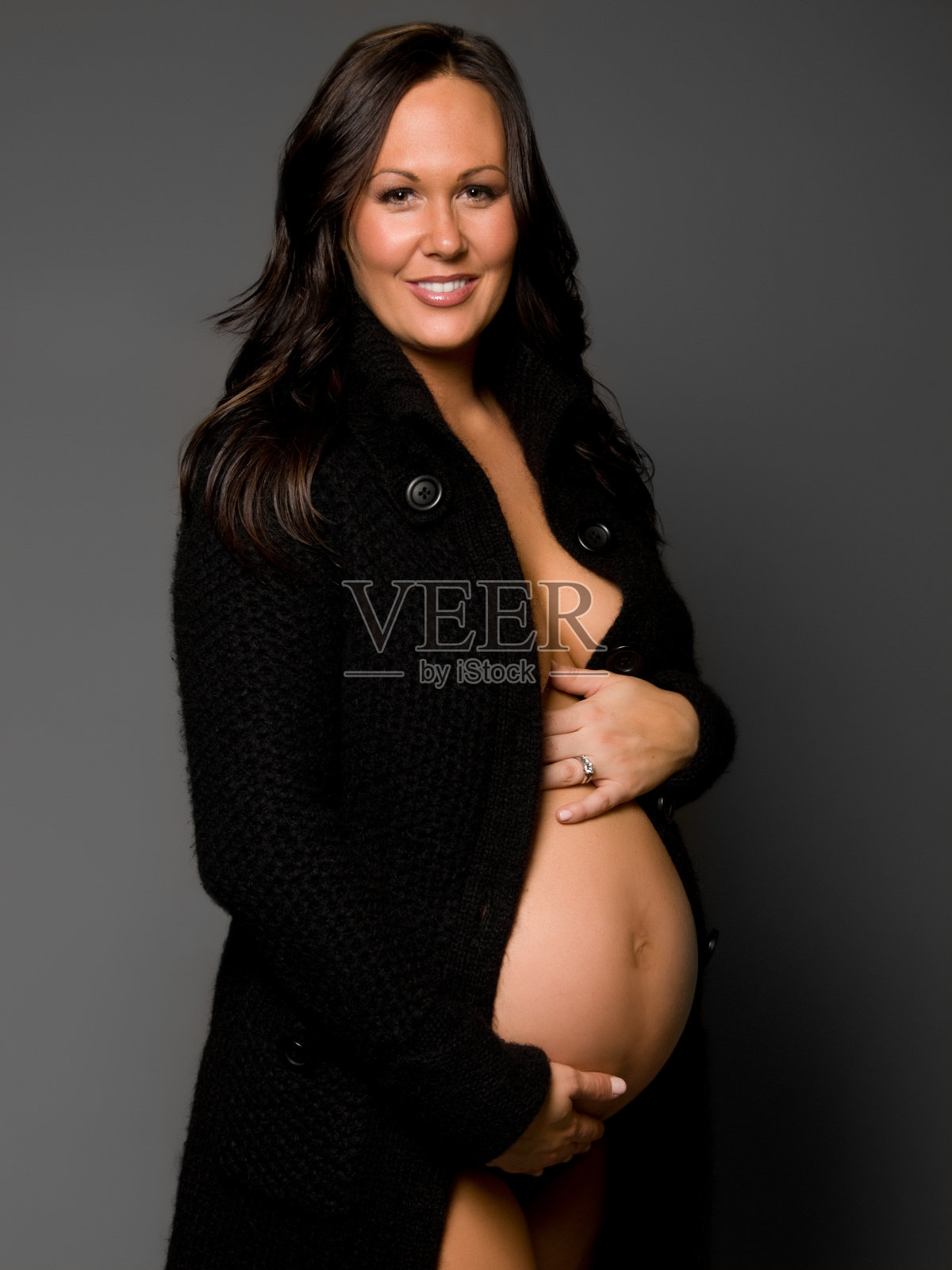 美丽微笑的孕妇照片摄影图片