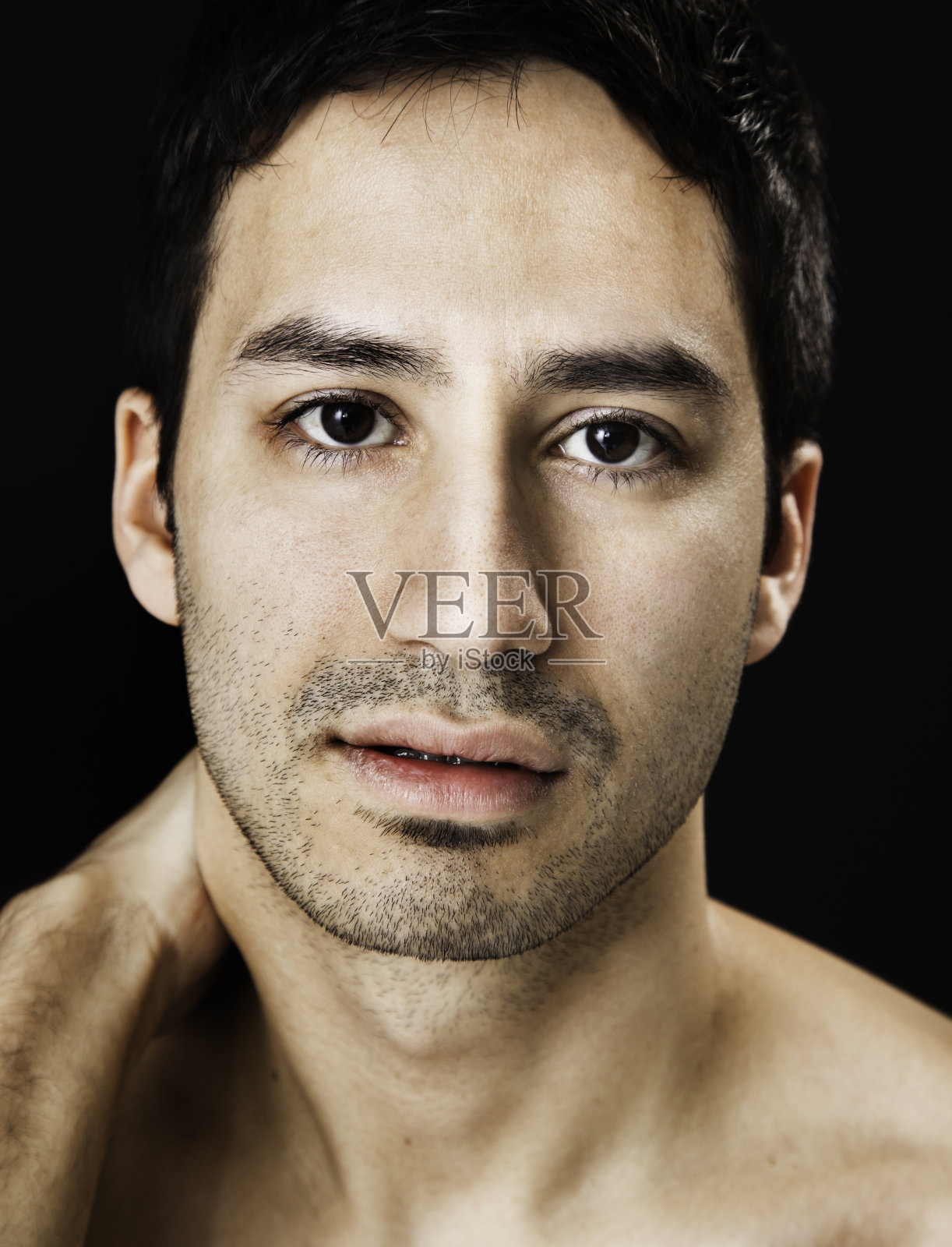 一个脆弱，开放的西班牙人的特写照片摄影图片