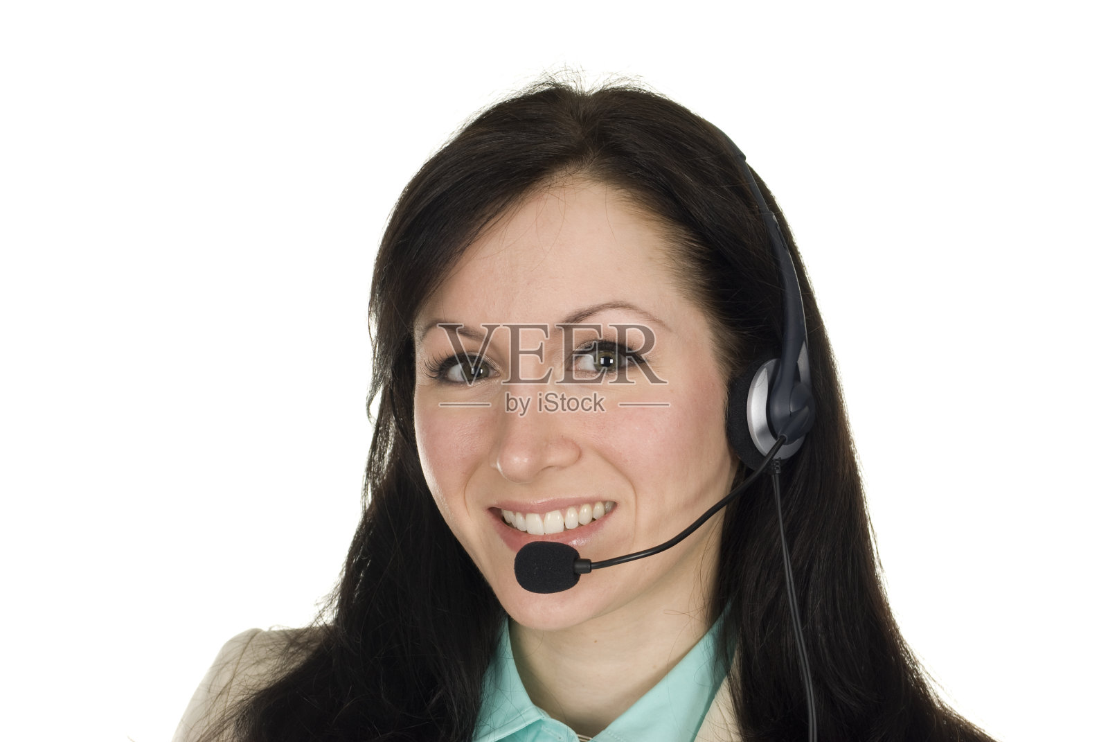 微笑的女客户服务代表照片摄影图片