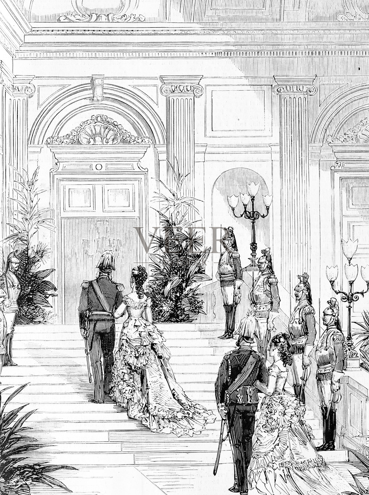 德国皇帝访问米兰插画图片素材