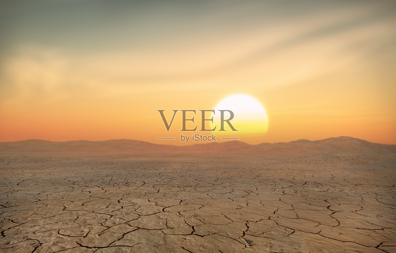 炎热的沙漠裂开了土地照片摄影图片