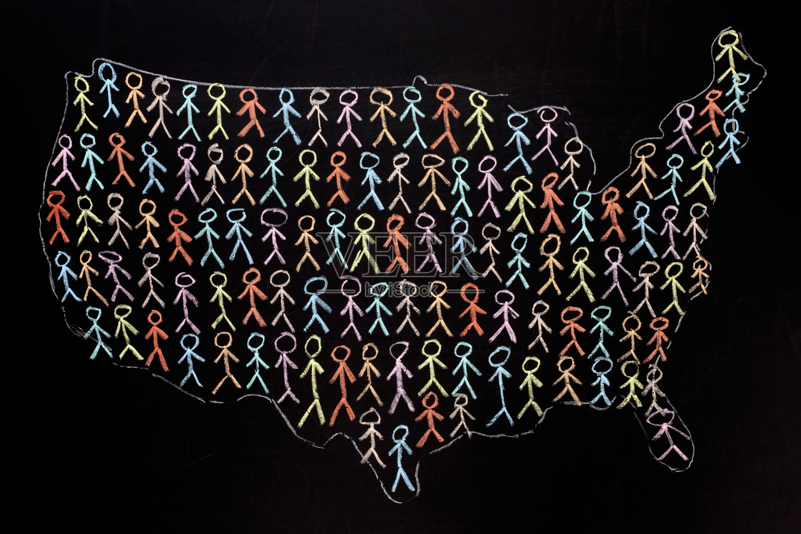 美国人口插画图片素材