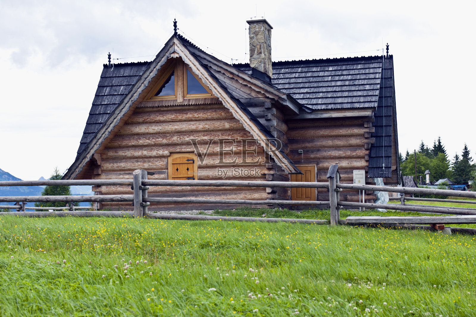 波兰的木屋照片摄影图片