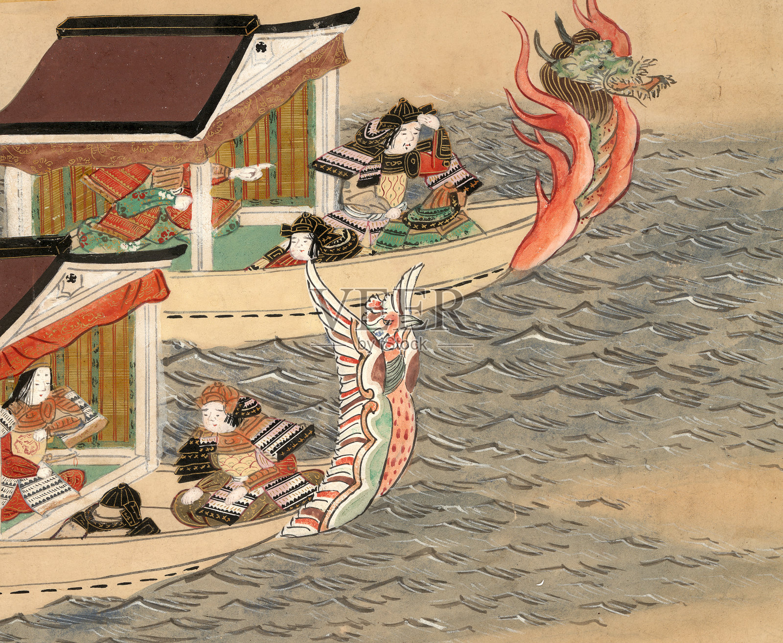 中国龙舟插画图片素材