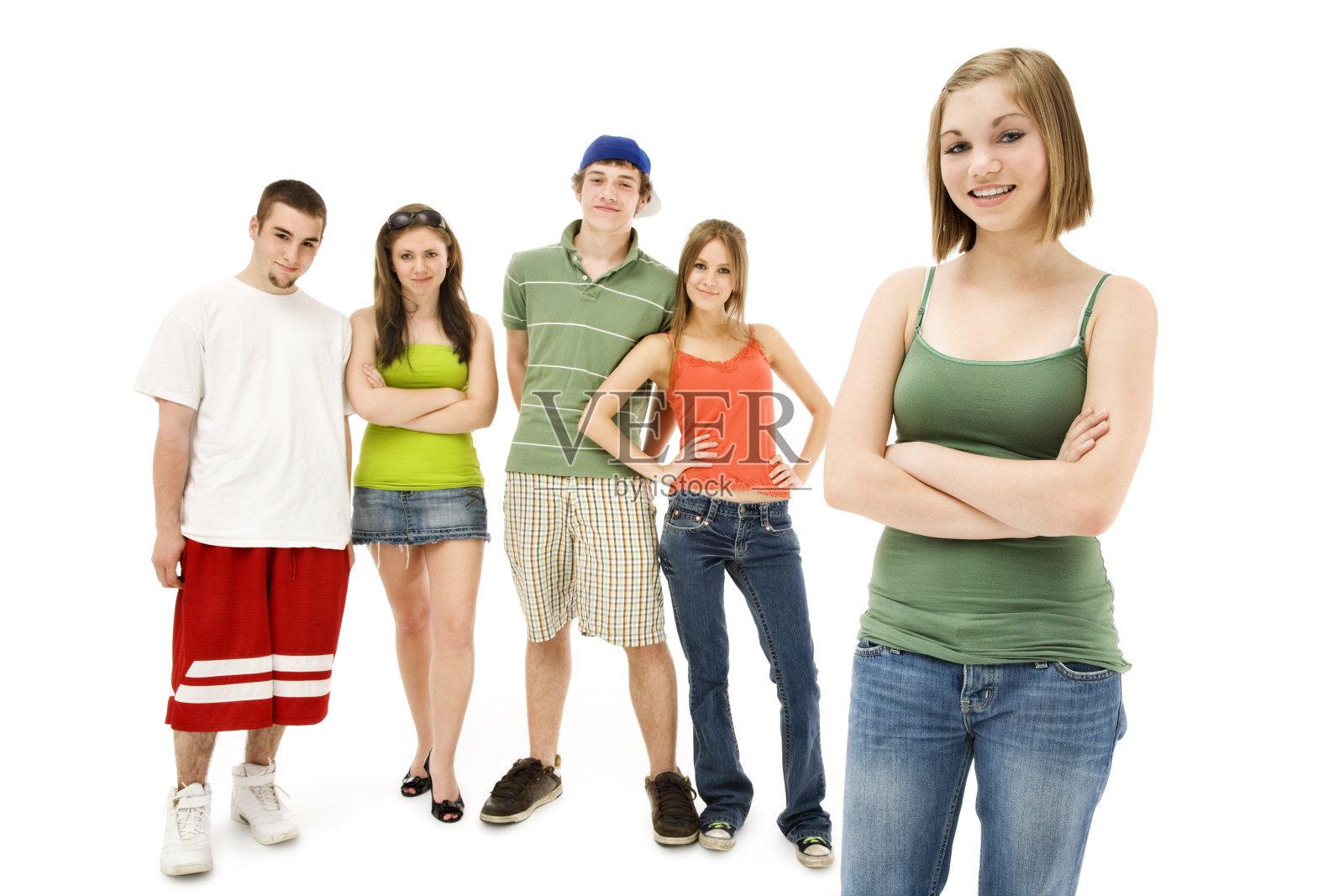 有朋友的少女照片摄影图片