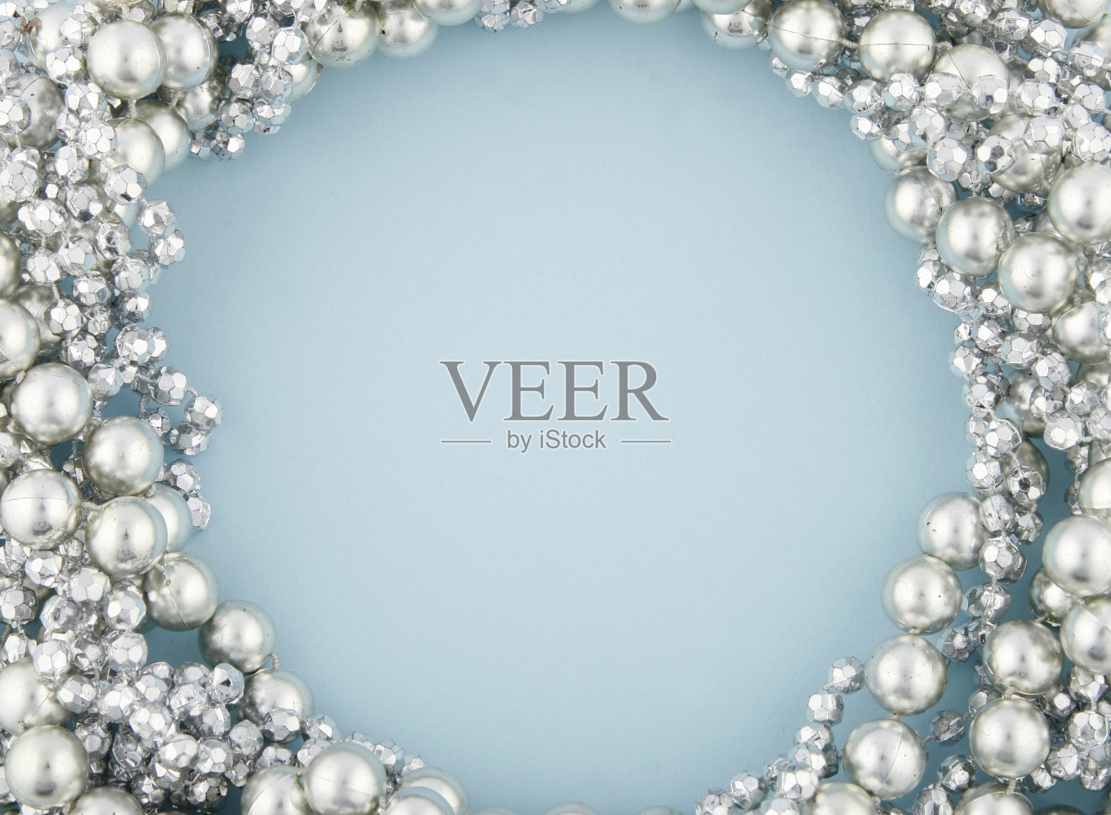 蓝色的银珠照片摄影图片