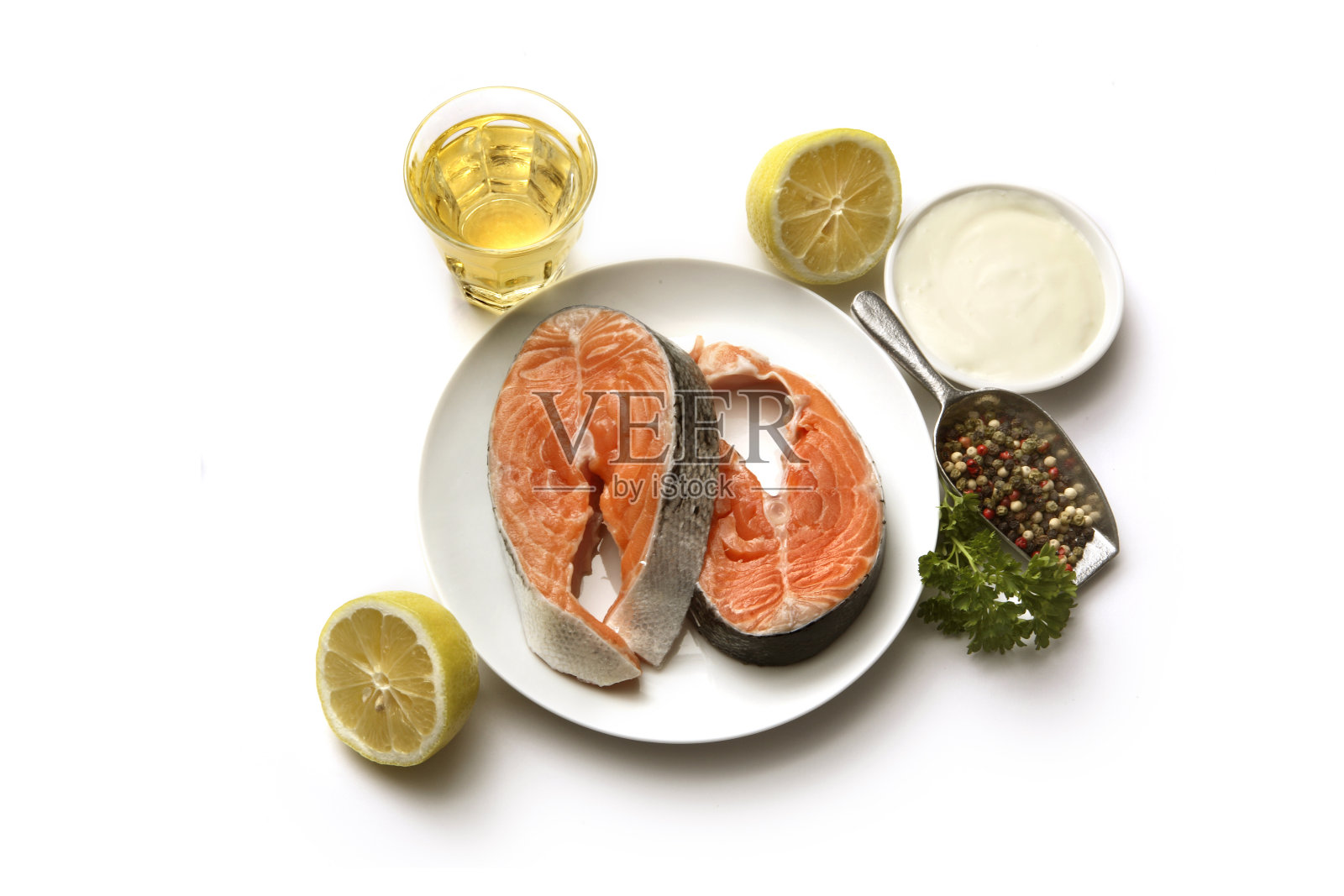 配料:大马哈鱼照片摄影图片