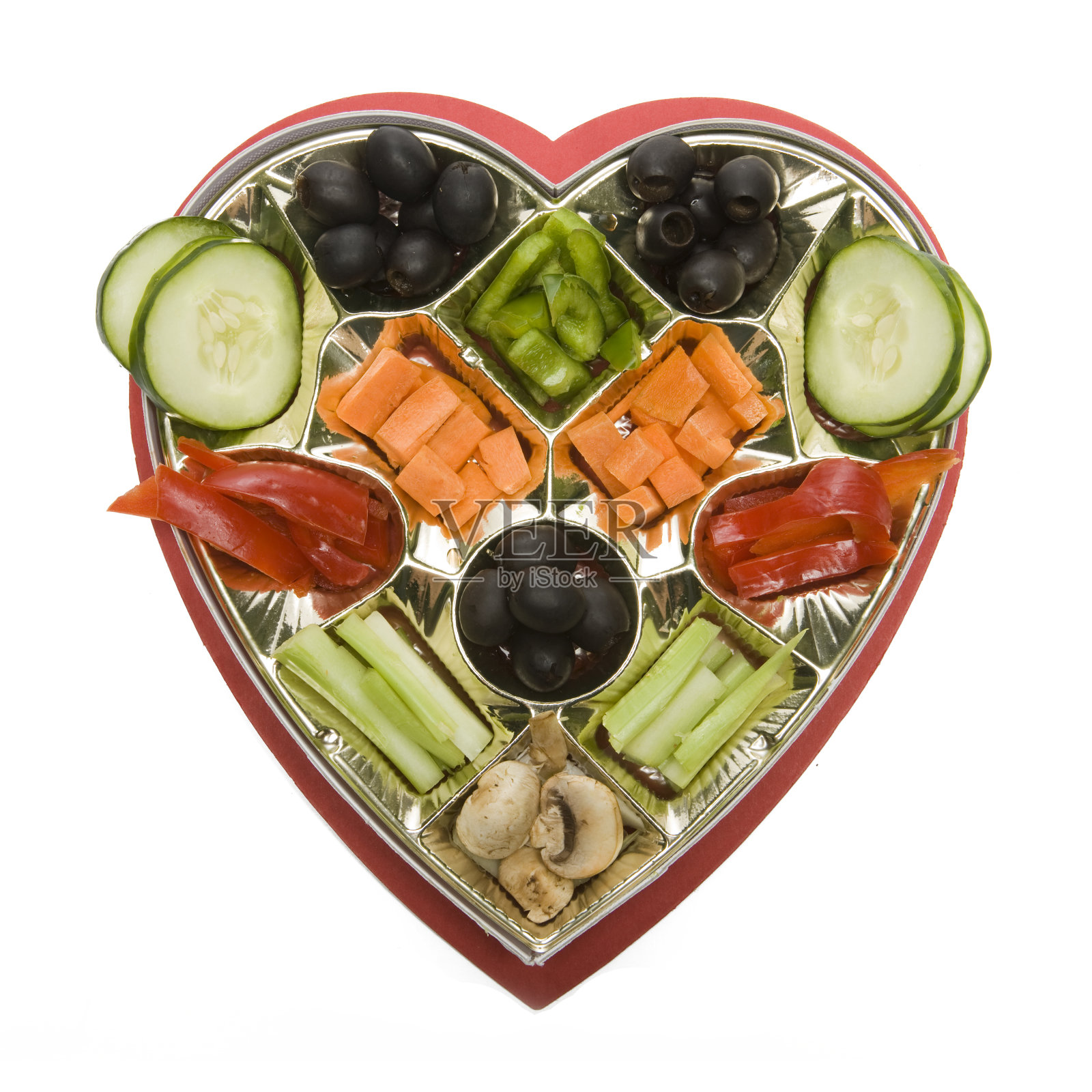 心形的蔬菜盒照片摄影图片
